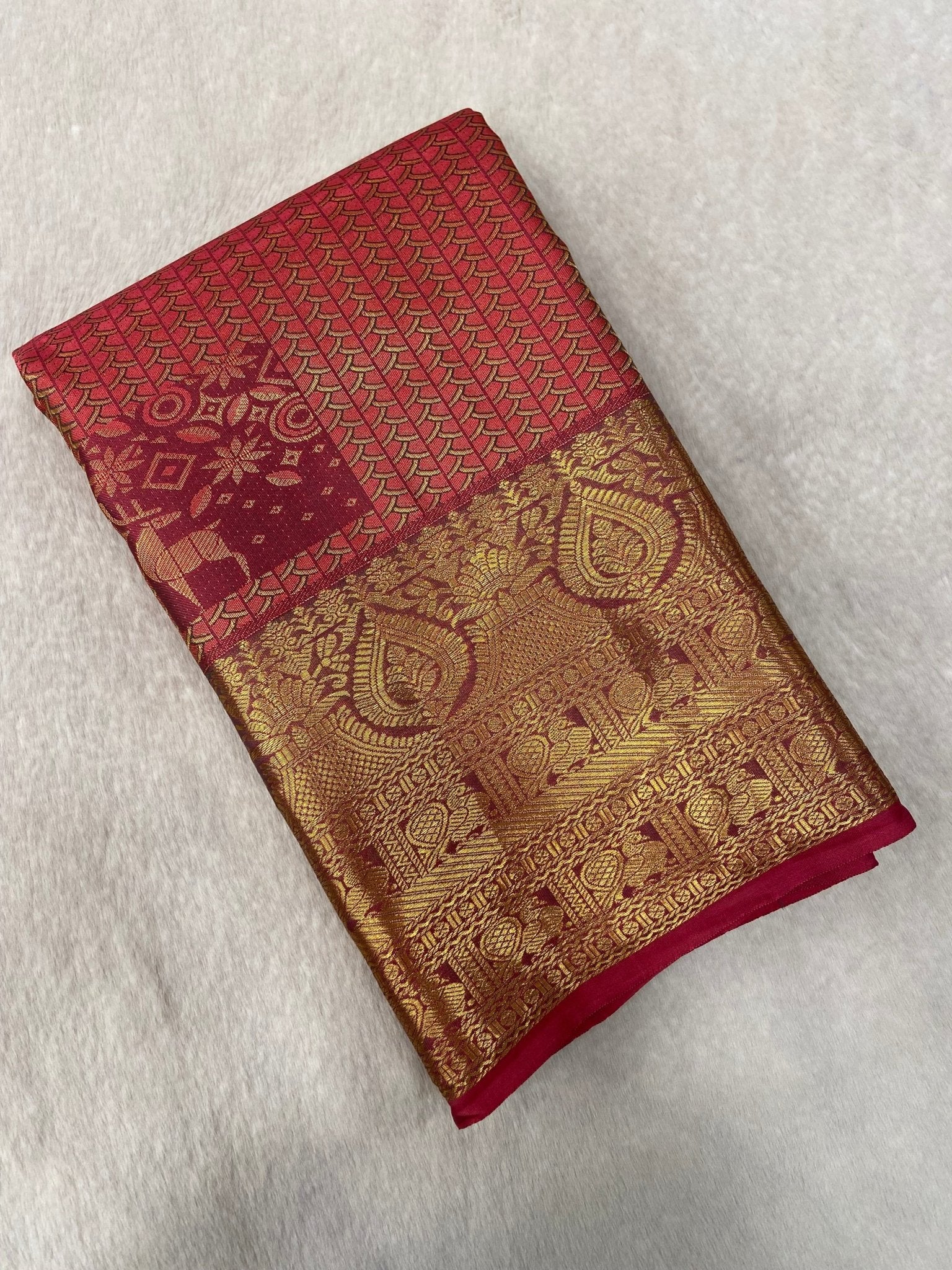Premium Bridal Semi Kanchipuram Silk Saree - Kanjeevaram Silk Mandir