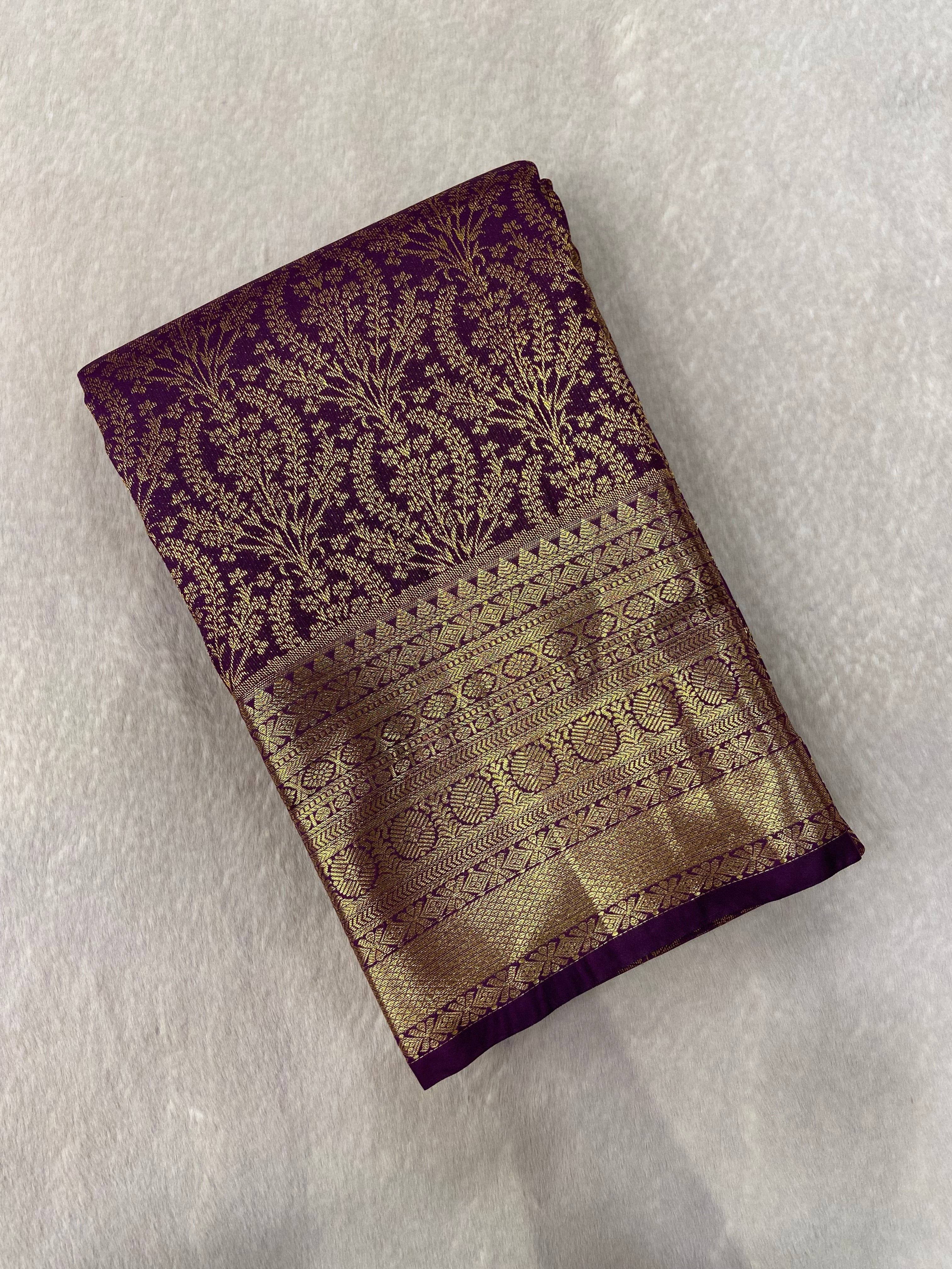 Premium Bridal Semi Kanchipuram Silk Saree - Kanjeevaram Silk Mandir