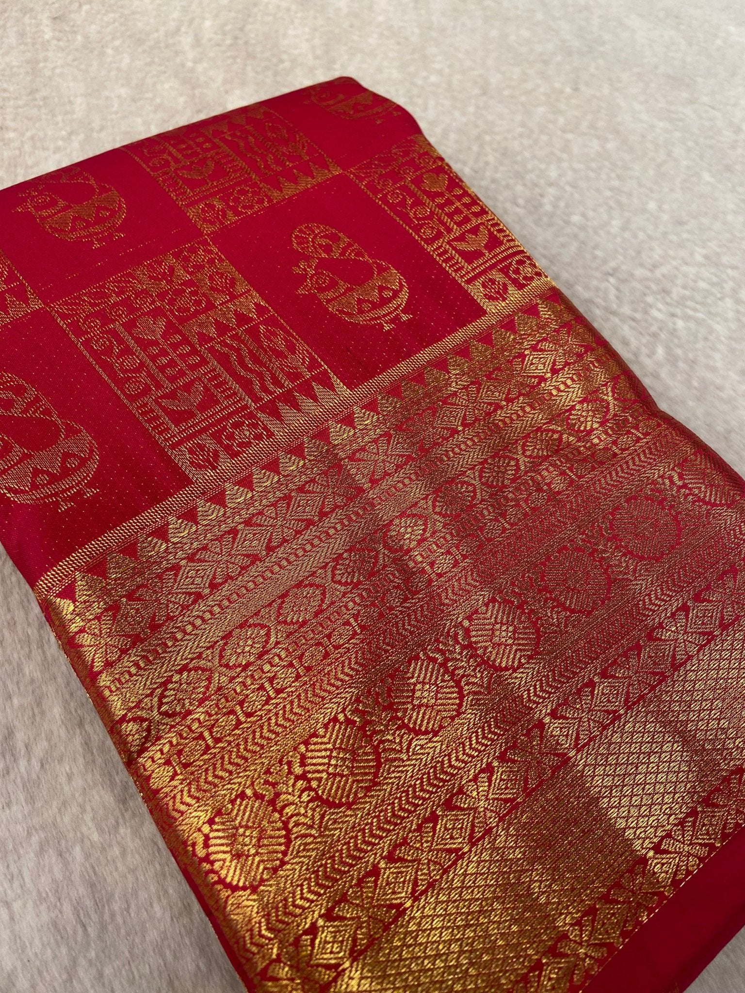 Premium Bridal Semi Kanchipuram Silk Saree - Kanjeevaram Silk Mandir