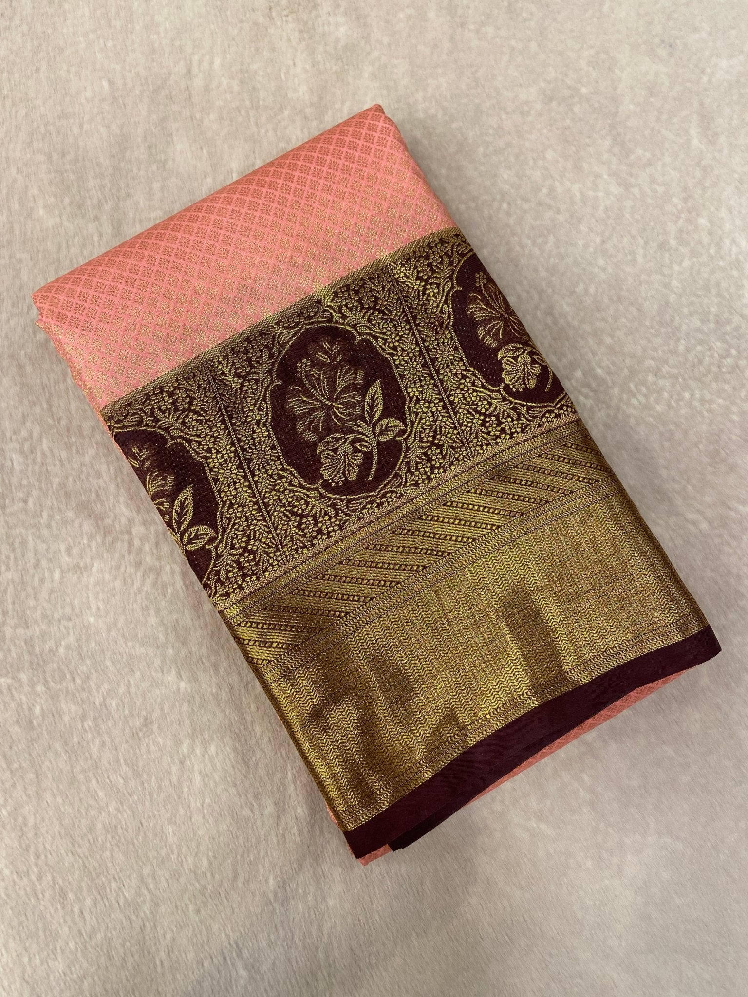 Premium Bridal Semi Kanchipuram Silk Saree - Kanjeevaram Silk Mandir