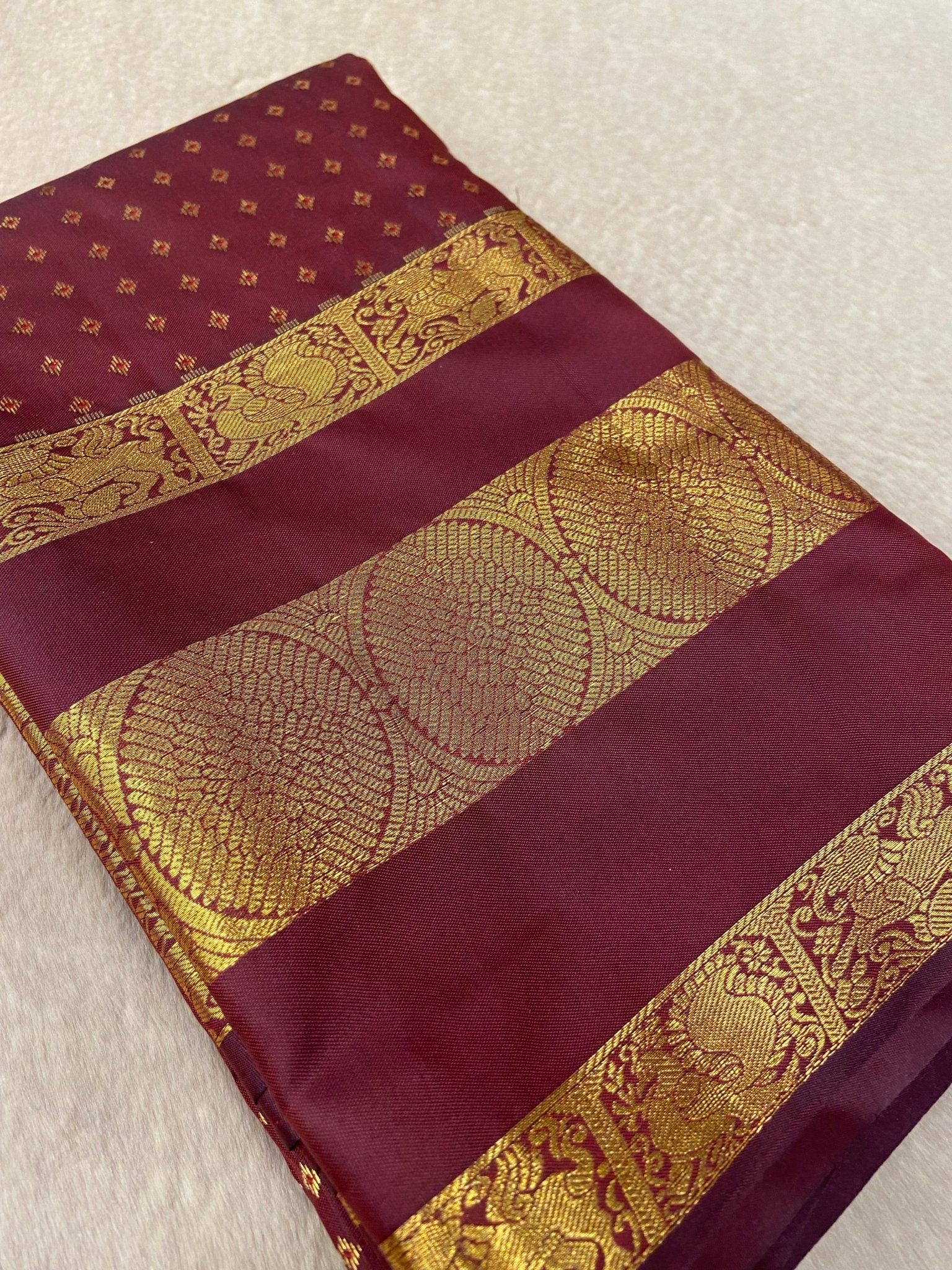 Premium Bridal Semi Kanchipuram Silk Saree - Kanjeevaram Silk Mandir