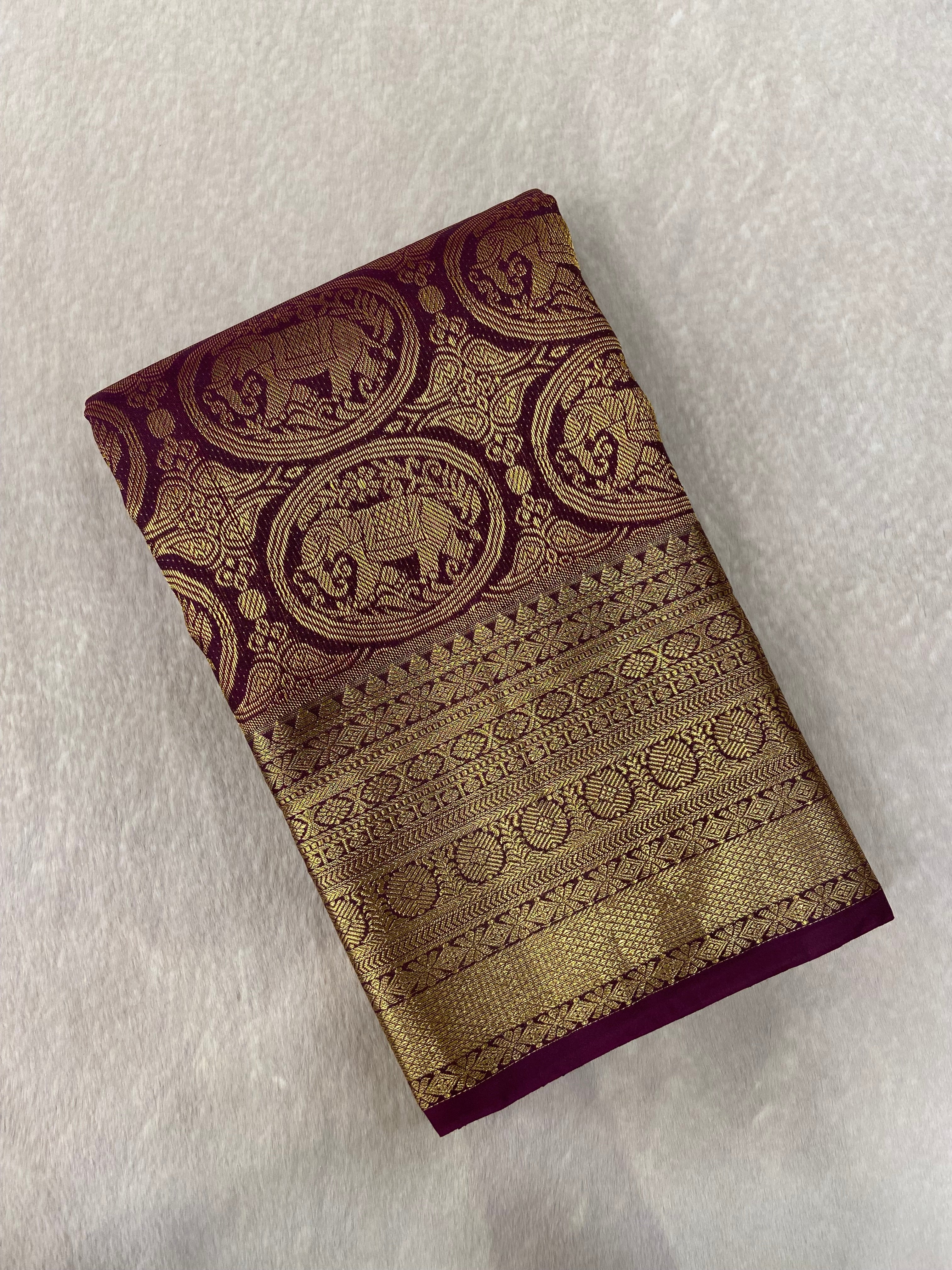 Premium Bridal Semi Kanchipuram Silk Saree - Kanjeevaram Silk Mandir