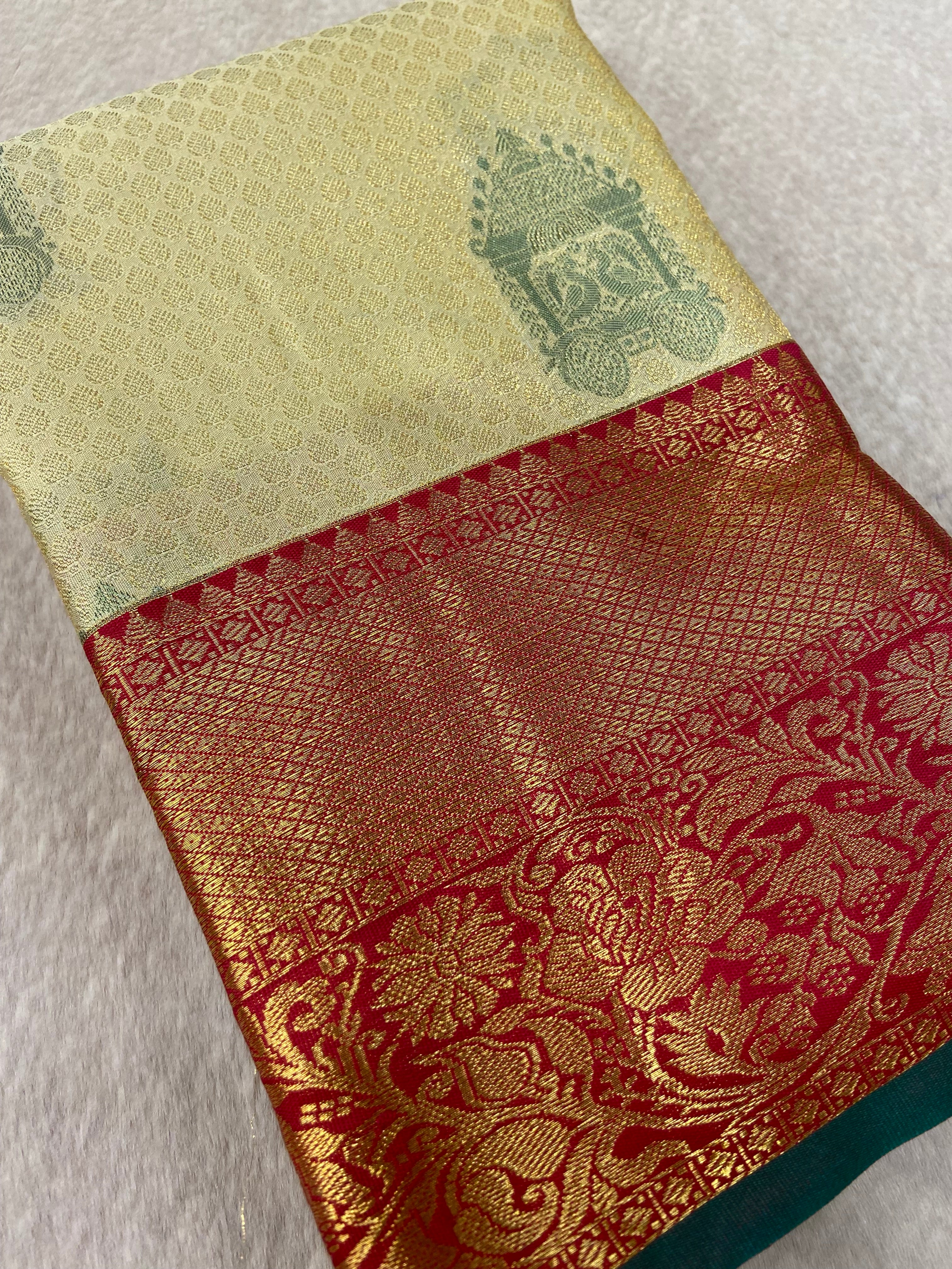 Premium Bridal Semi Kanchipuram Silk Saree - Kanjeevaram Silk Mandir