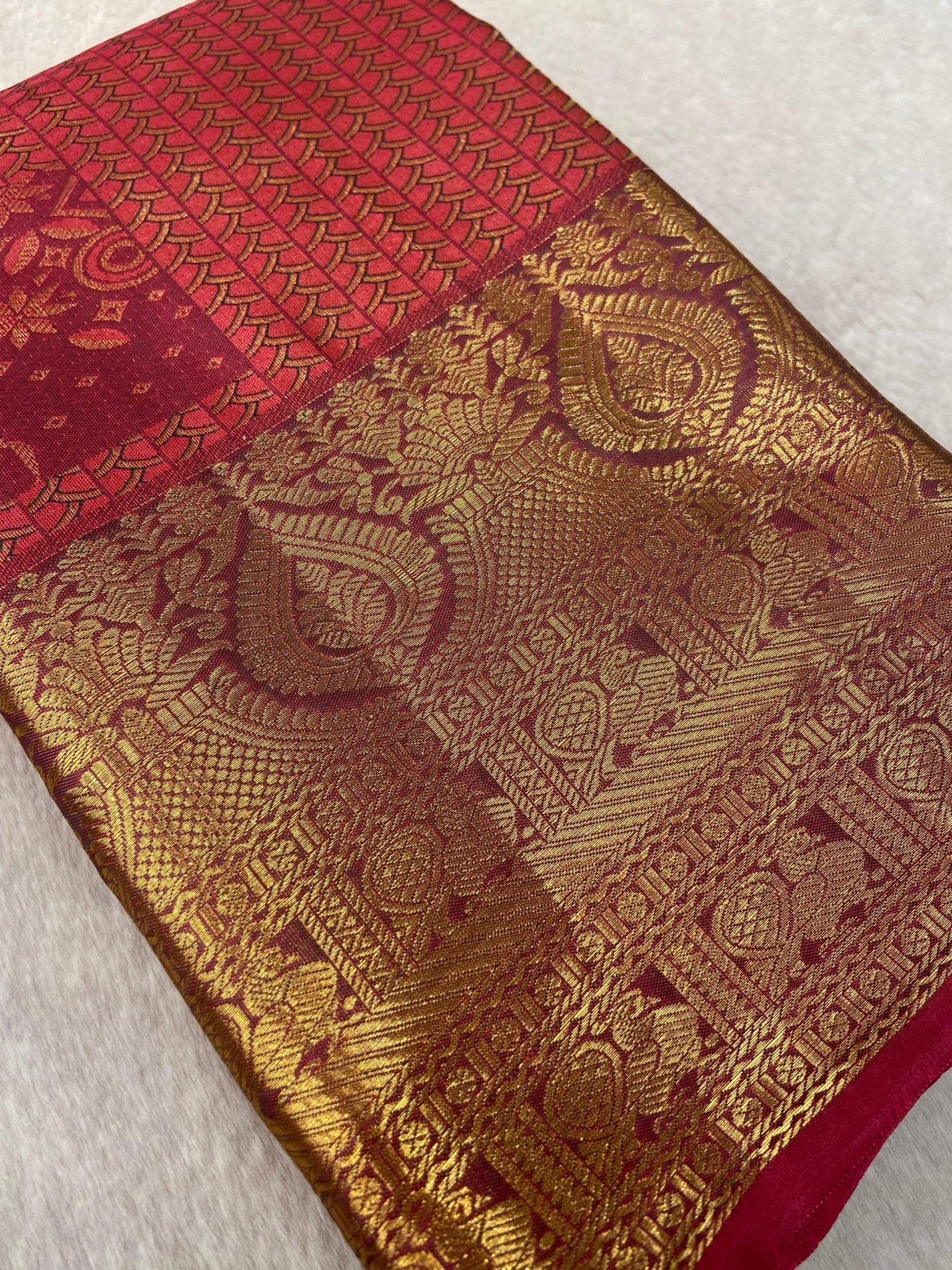 Premium Bridal Semi Kanchipuram Silk Saree - Kanjeevaram Silk Mandir