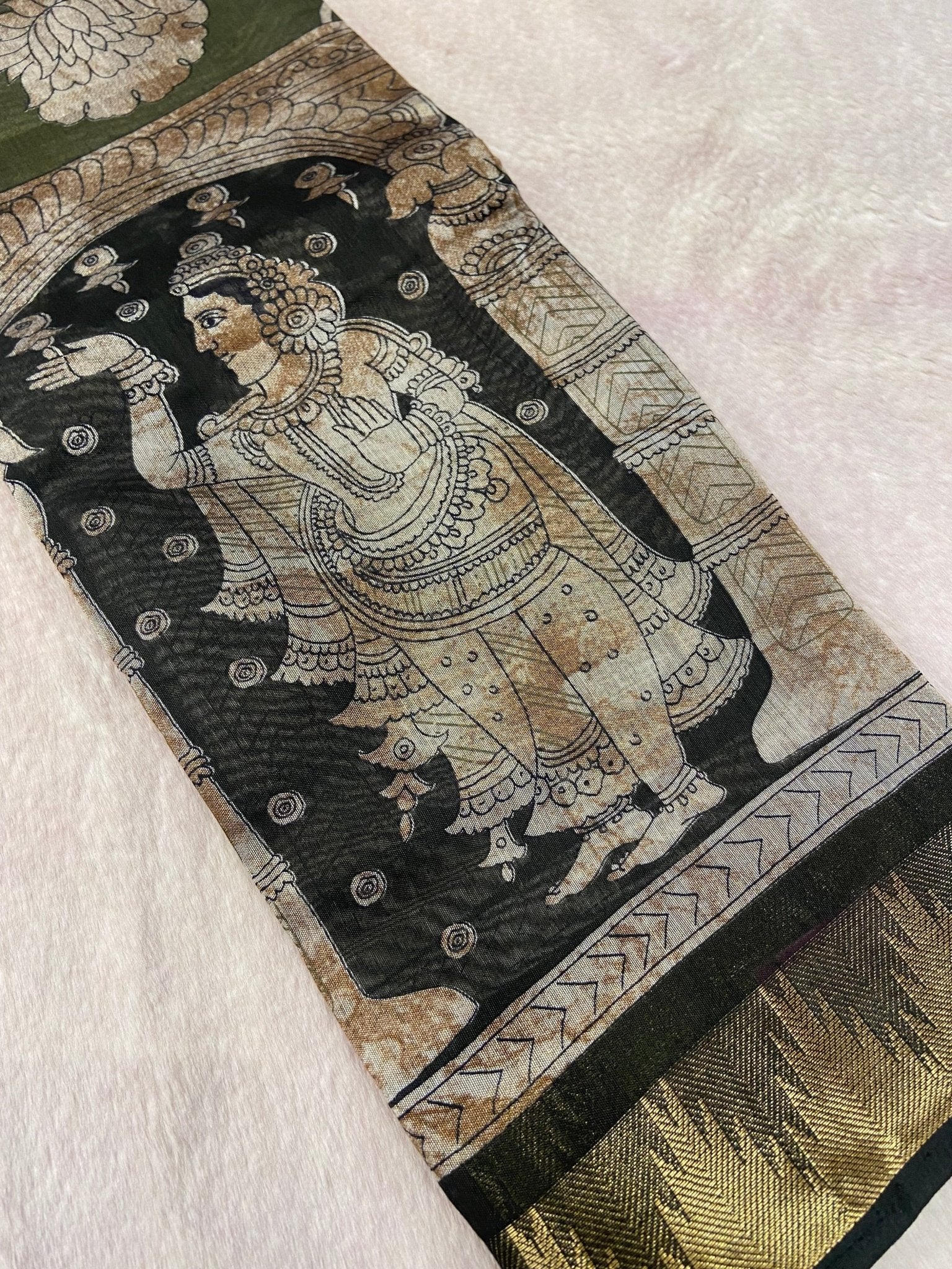 Premium Butter Cotton Saree 🌸💚 - Kanjeevaram Silk Mandir