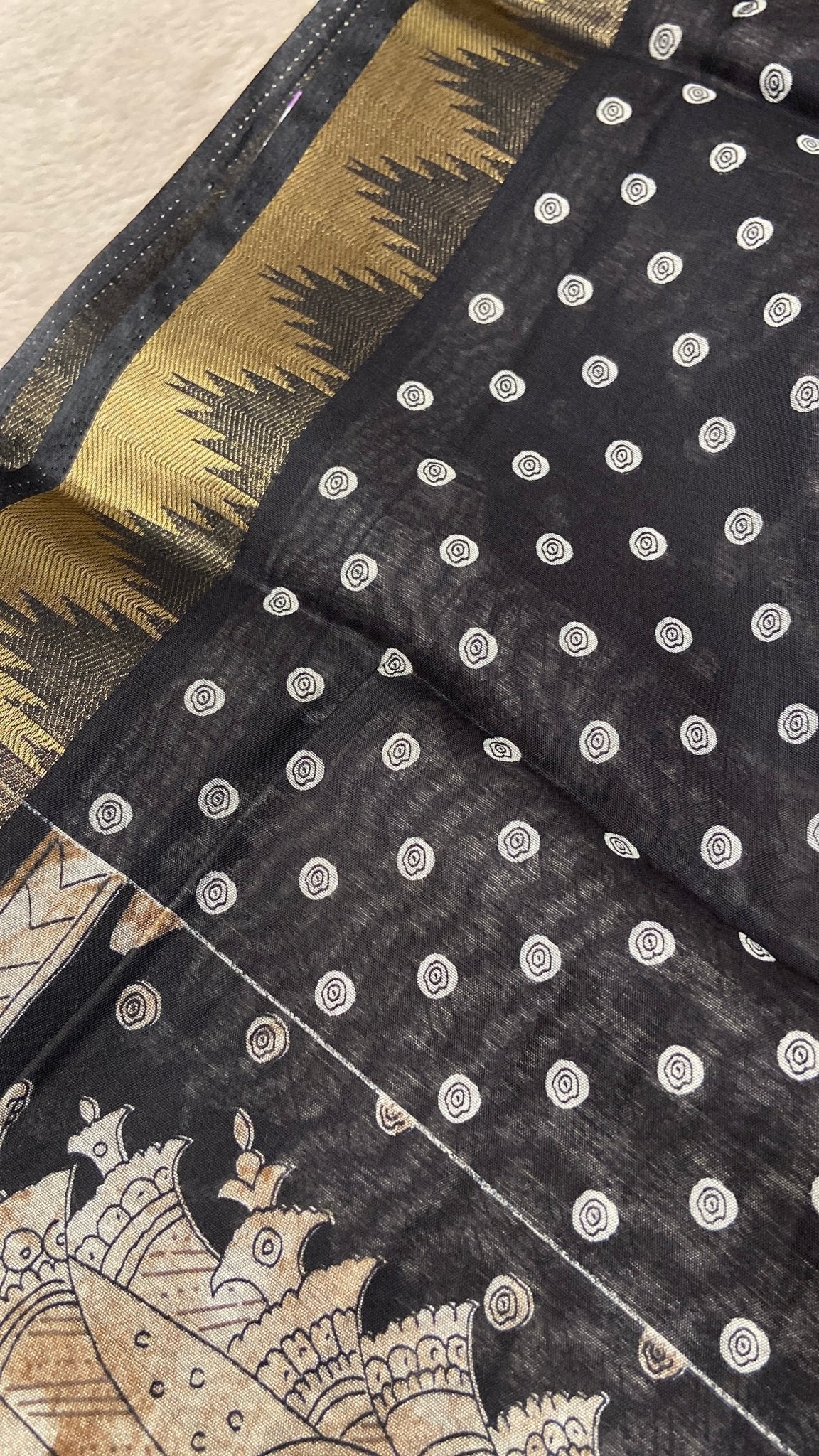 Premium Butter Cotton Saree🌸(grey) - Kanjeevaram Silk Mandir