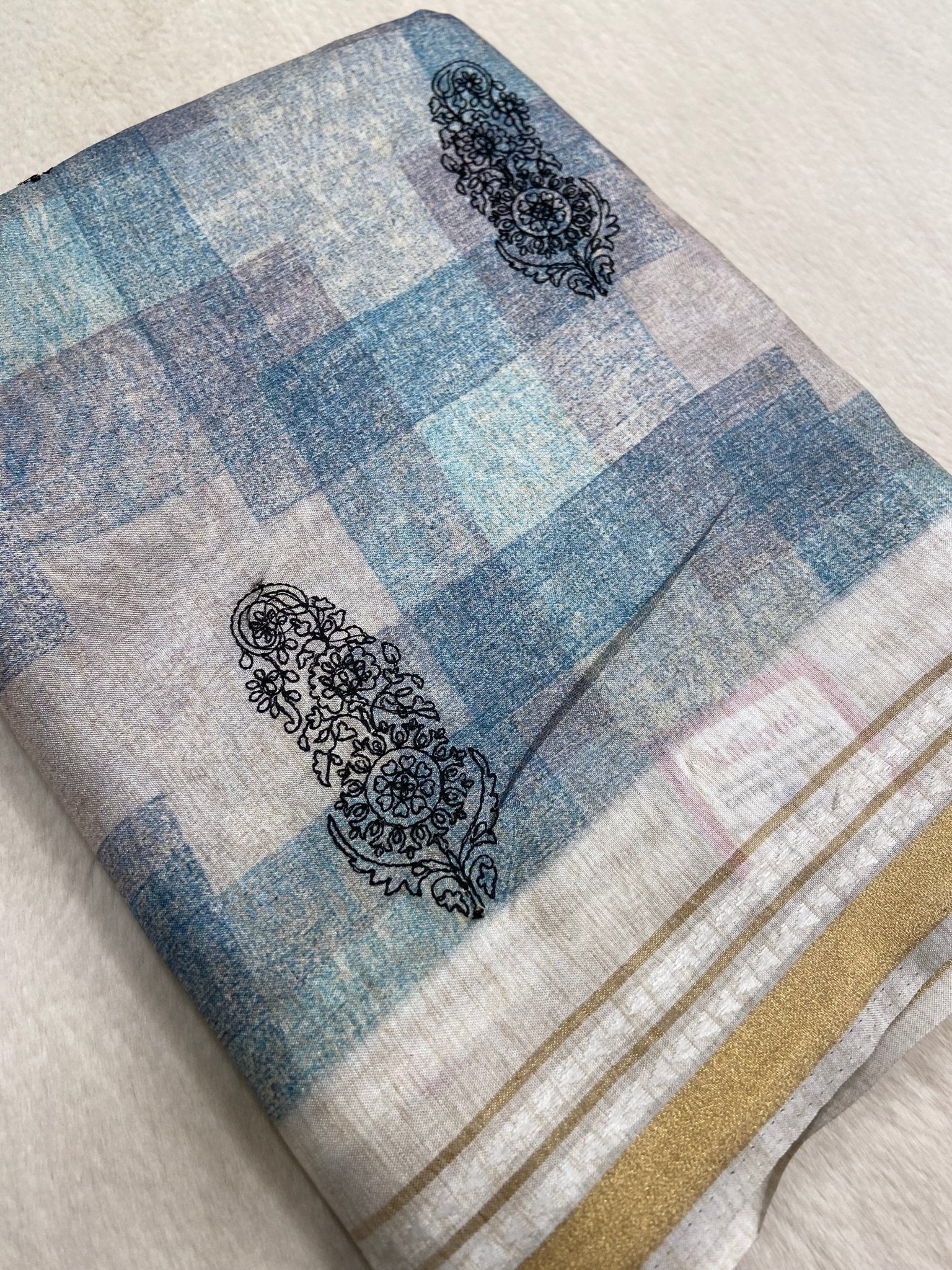 Premium Butter Silk Saree🩵 - Kanjeevaram Silk Mandir