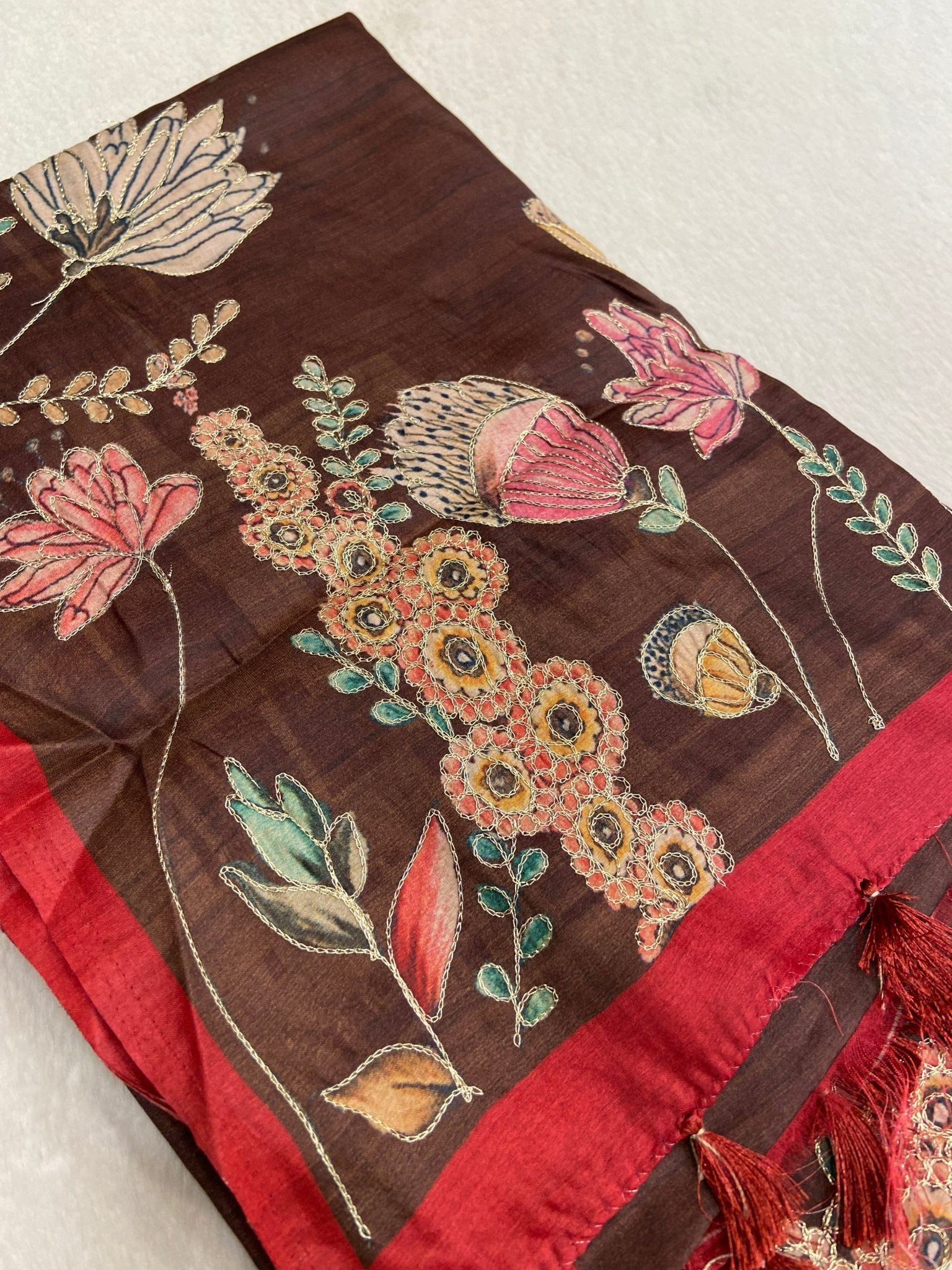 Premium Butter Silk Saree With Appliqué Zari - Kanjeevaram Silk Mandir