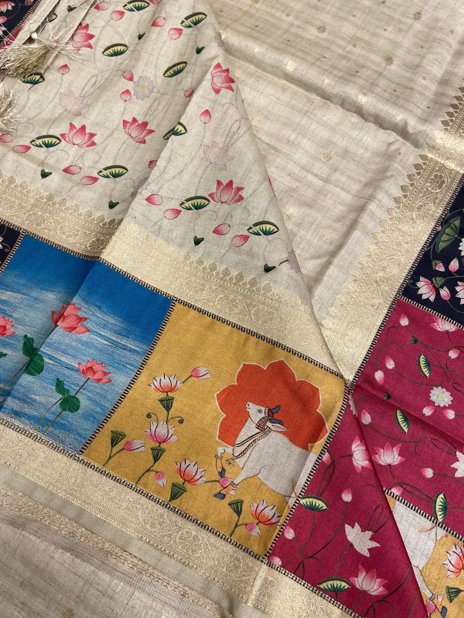 Premium Chanderi Saree - Kanjeevaram Silk Mandir
