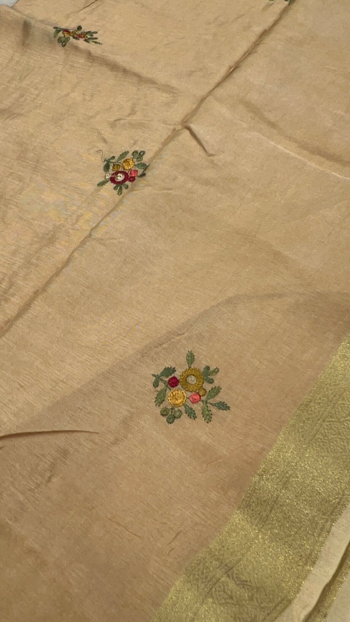 Premium Chanderi With Kaatha Work Saree ✨ - Kanjeevaram Silk Mandir