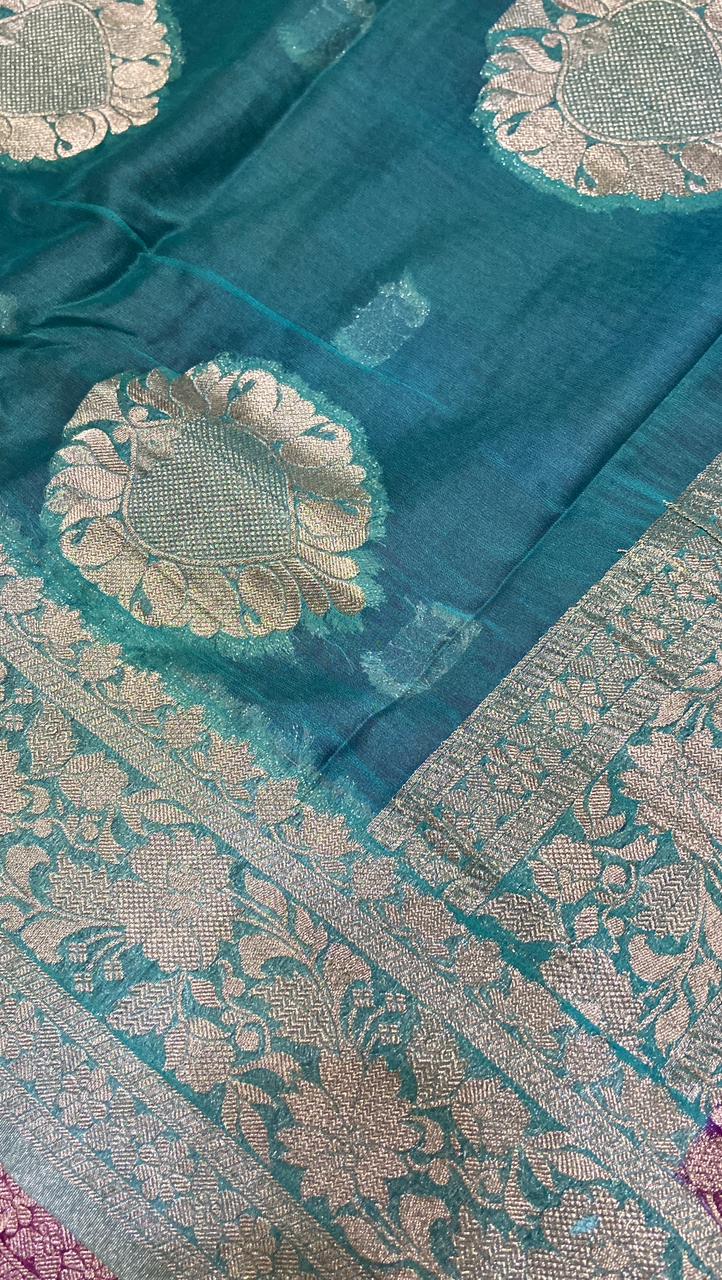 Premium chiffon by crepe semi silk saree just like pure - Kanjeevaram Silk Mandir