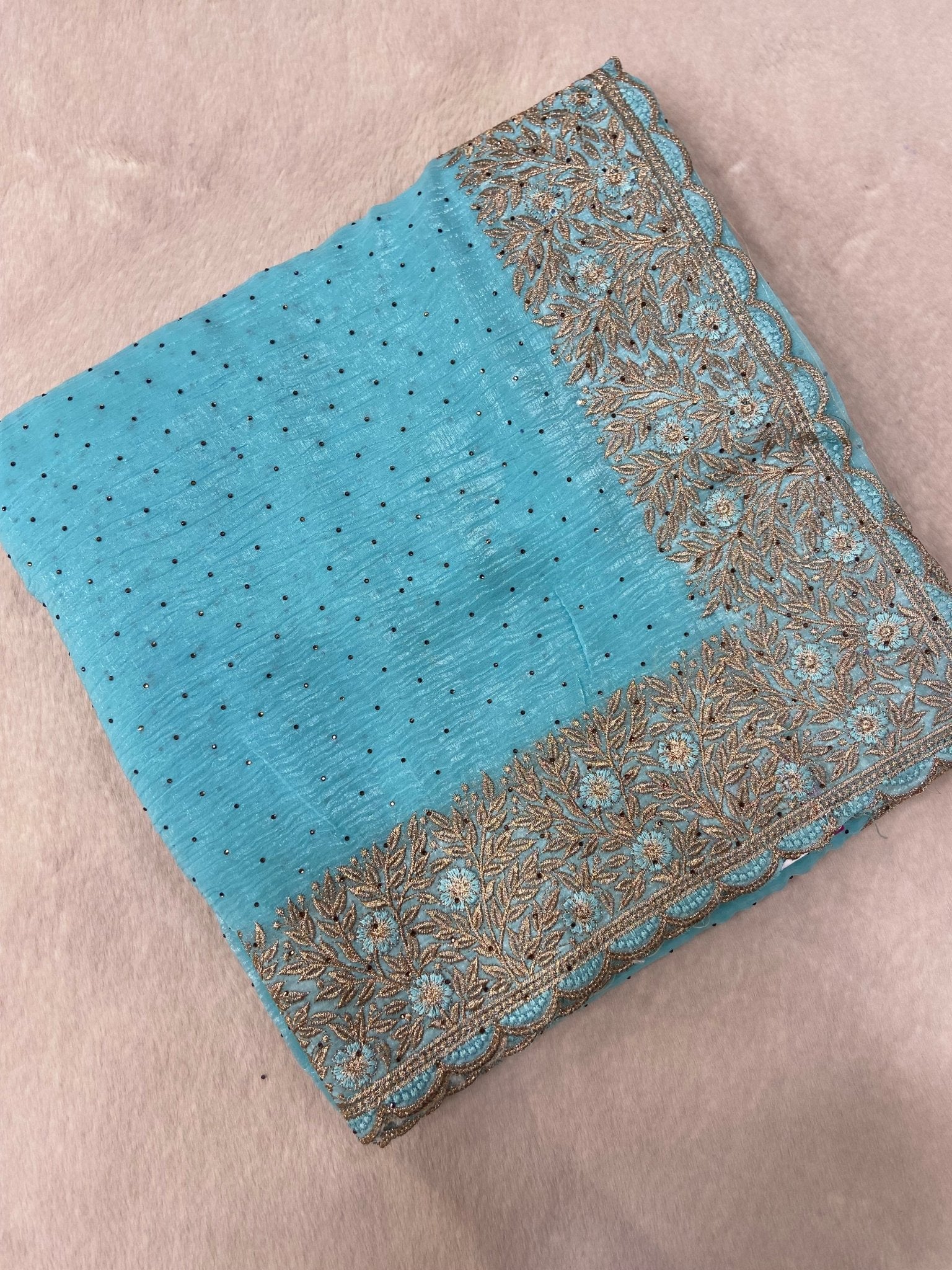 Premium Chinnon organza saree - Kanjeevaram Silk Mandir
