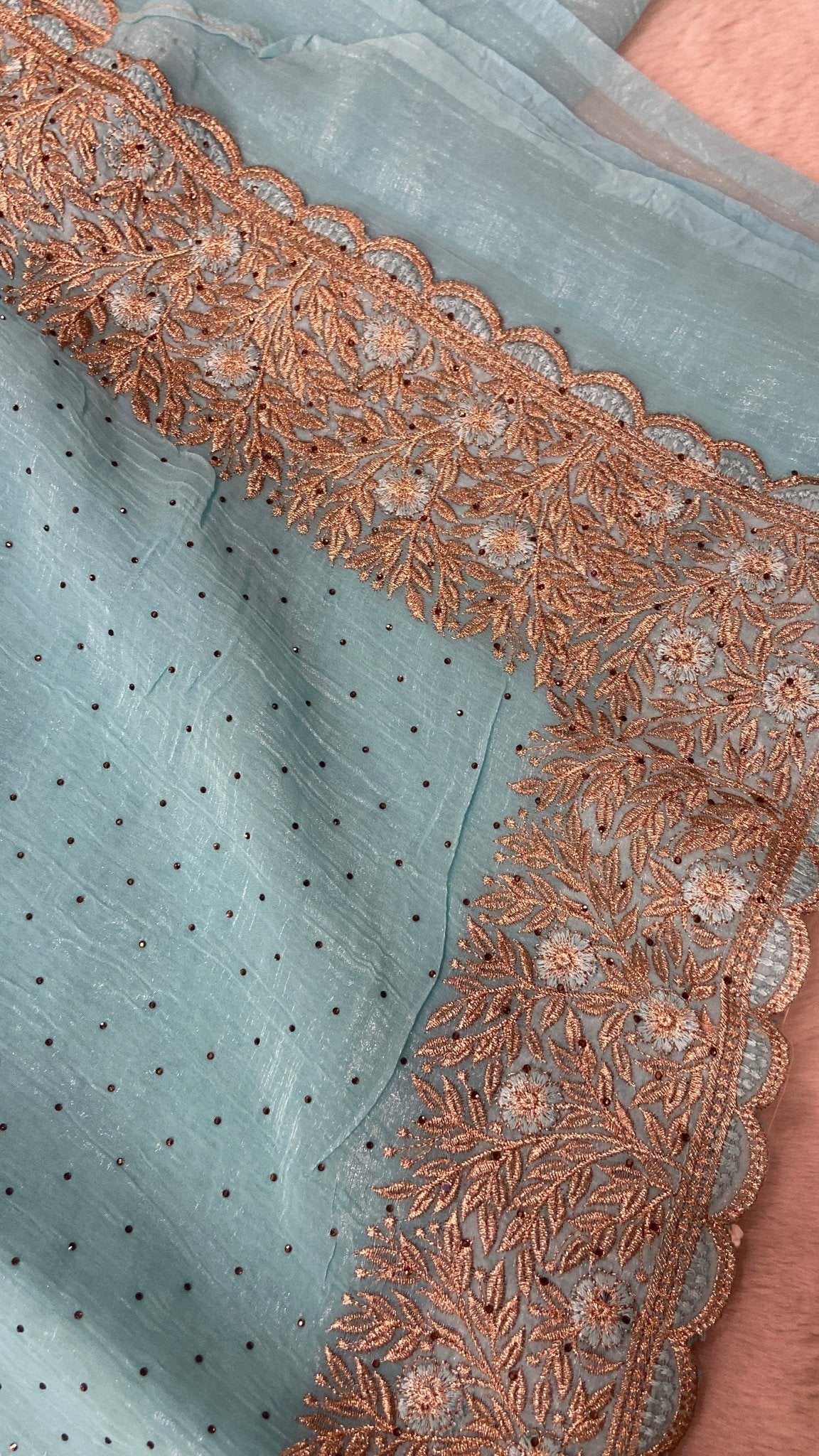 Premium Chinnon organza saree - Kanjeevaram Silk Mandir