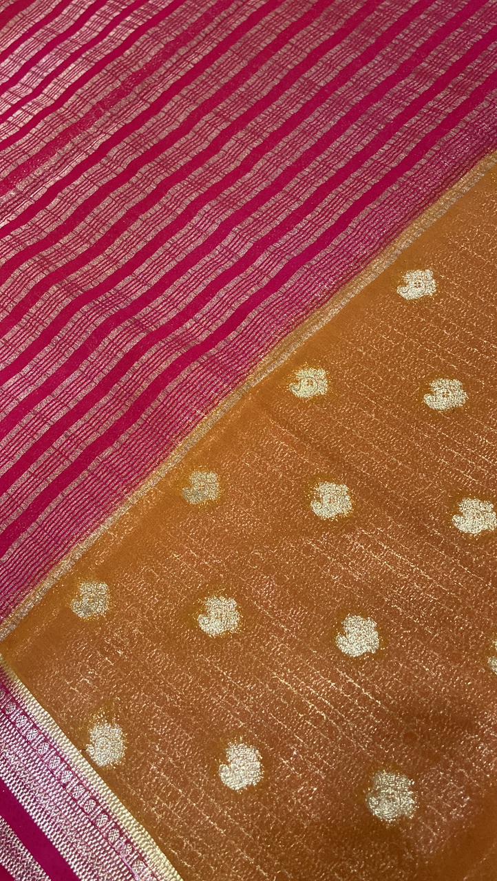 Premium crepe Georgette saree - Kanjeevaram Silk Mandir