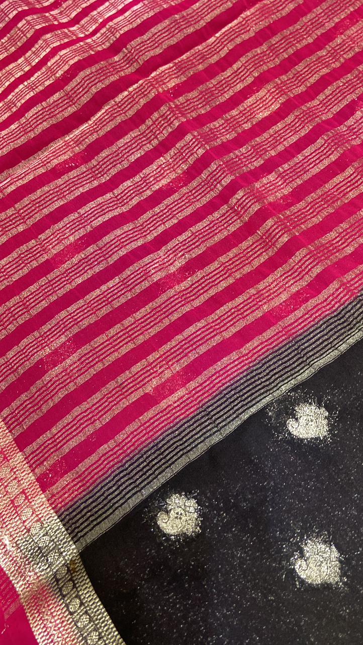 Premium crepe Georgette saree - Kanjeevaram Silk Mandir