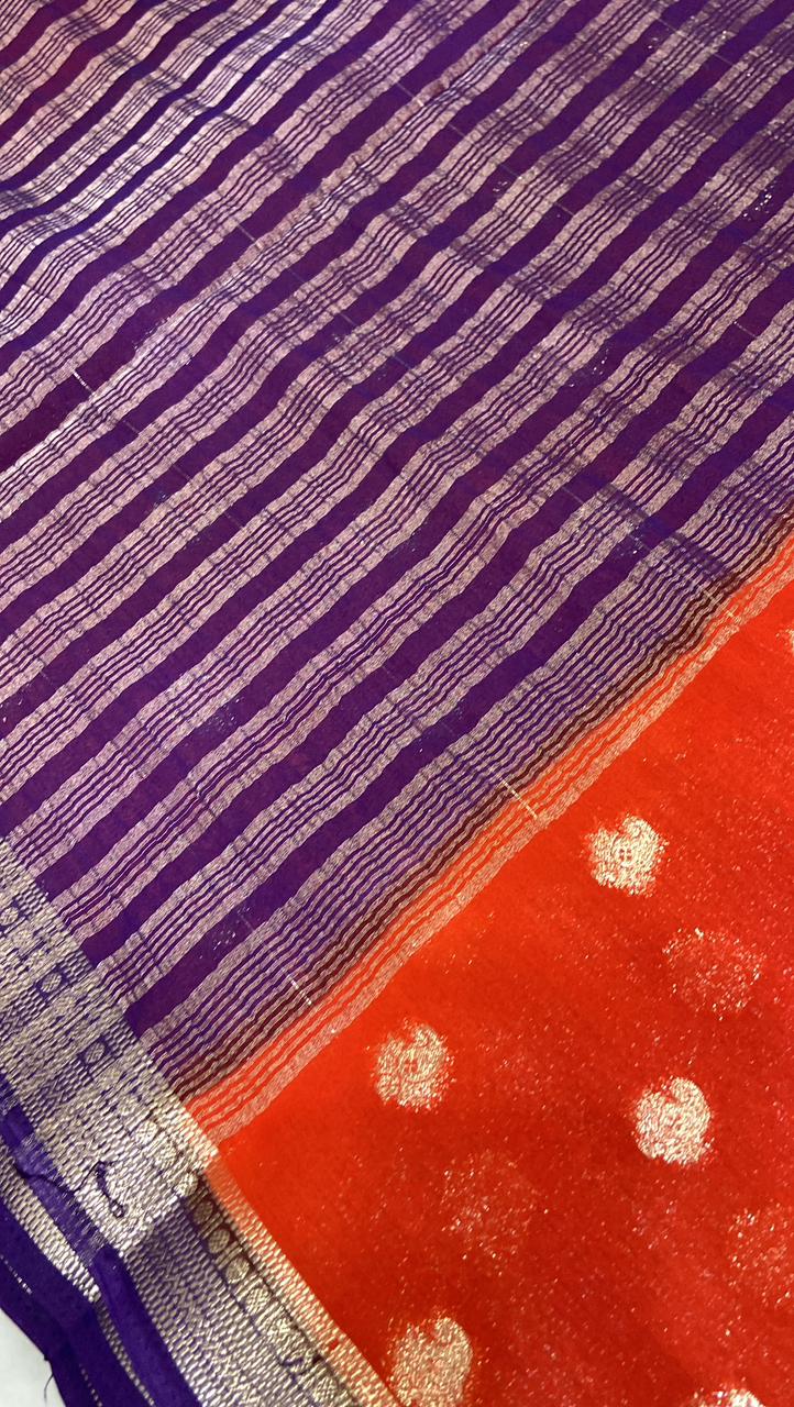 Premium crepe Georgette saree - Kanjeevaram Silk Mandir