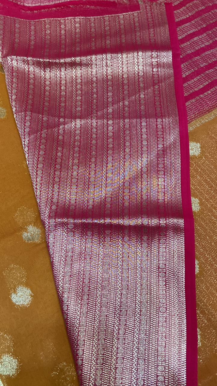 Premium crepe Georgette saree - Kanjeevaram Silk Mandir