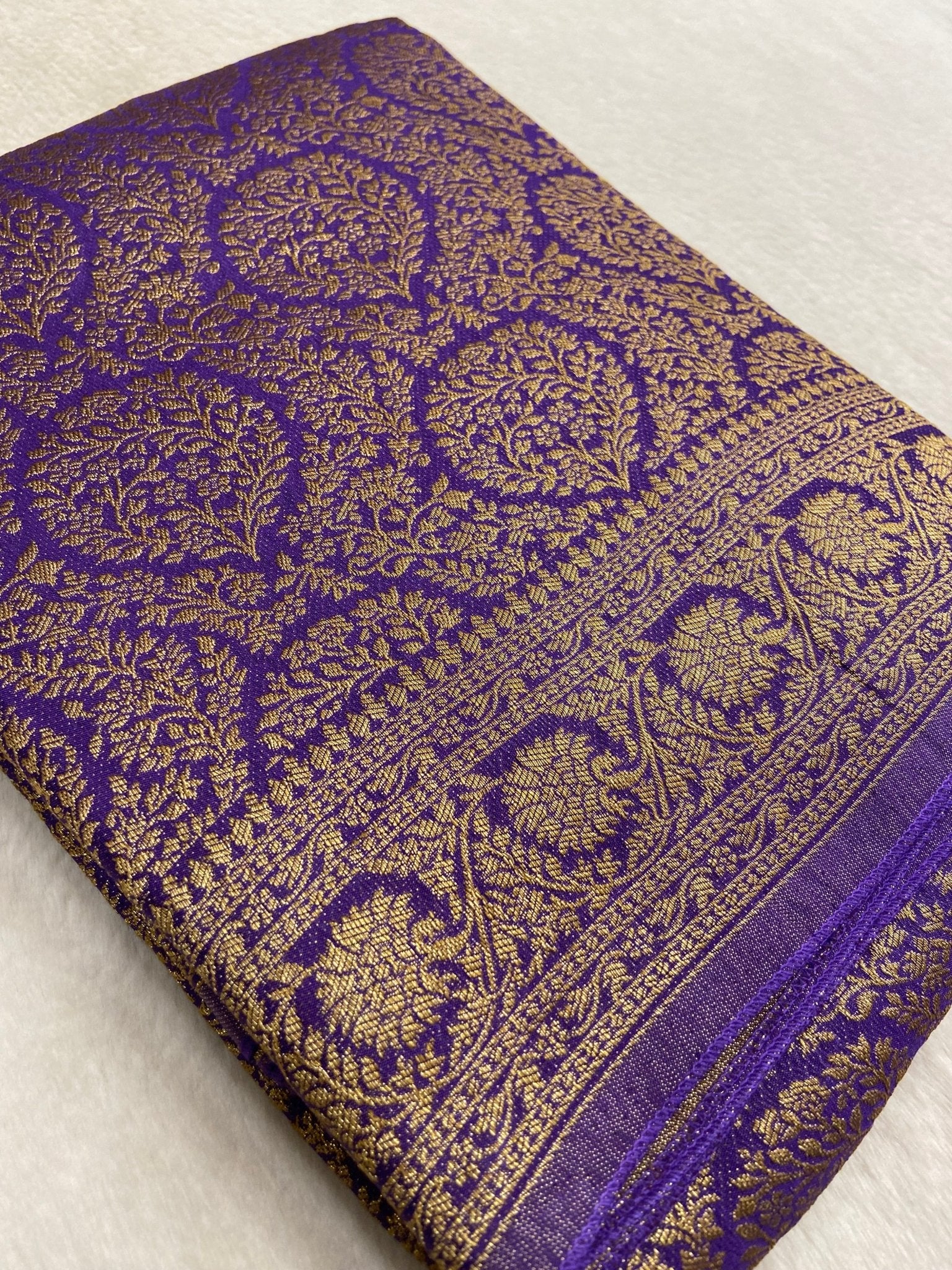 Premium Crepe Khaddi Georgette Saree - Kanjeevaram Silk Mandir
