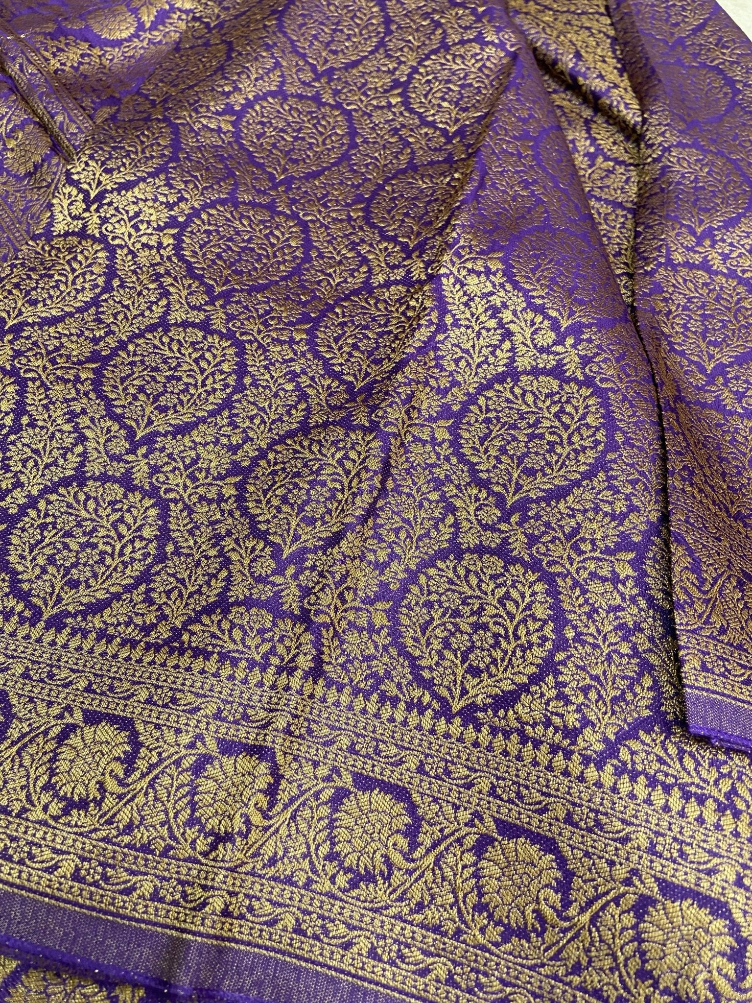 Premium Crepe Khaddi Georgette Saree - Kanjeevaram Silk Mandir
