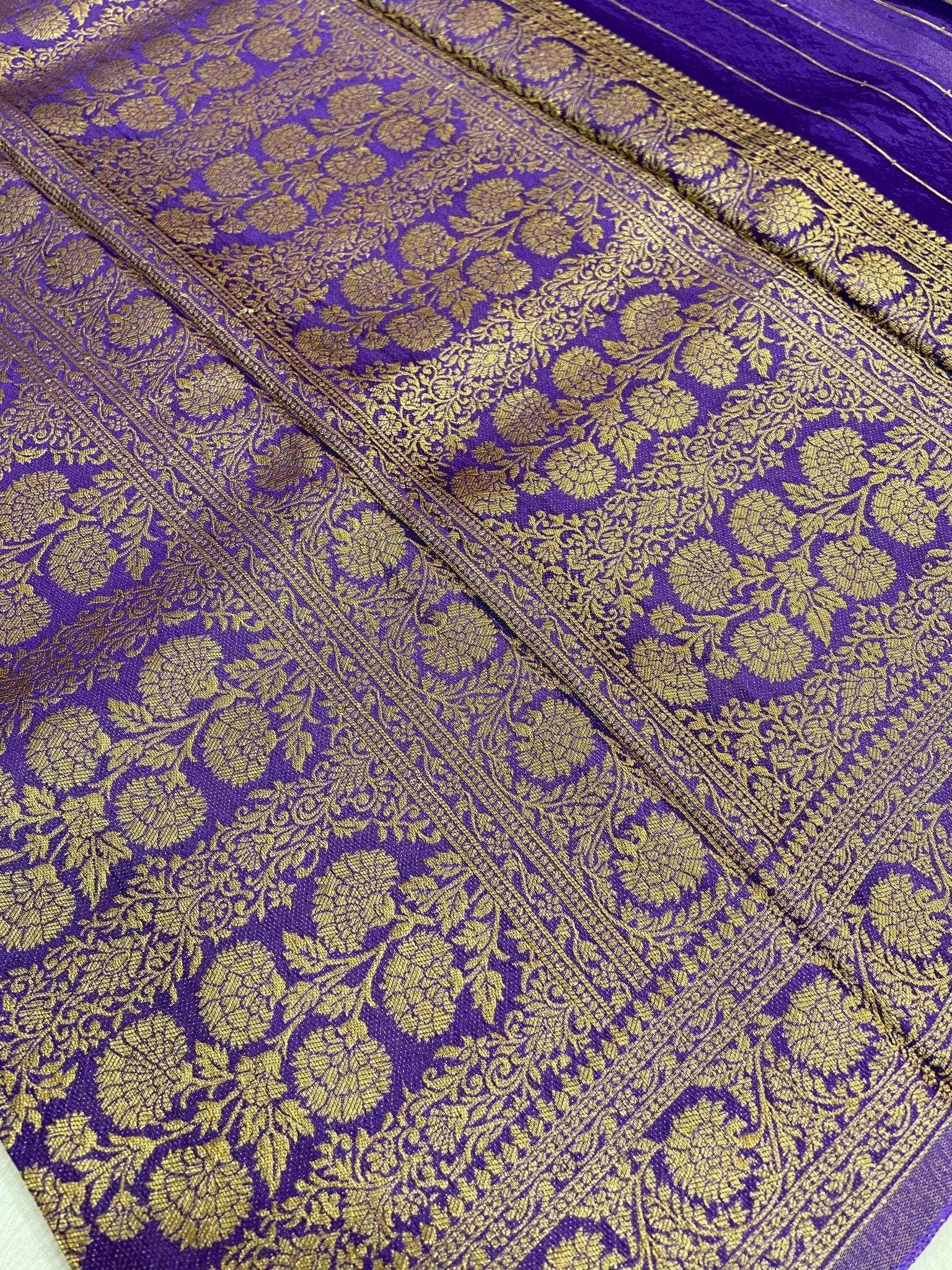 Premium Crepe Khaddi Georgette Saree - Kanjeevaram Silk Mandir