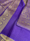 Premium Crepe Khaddi Georgette Saree - Kanjeevaram Silk Mandir