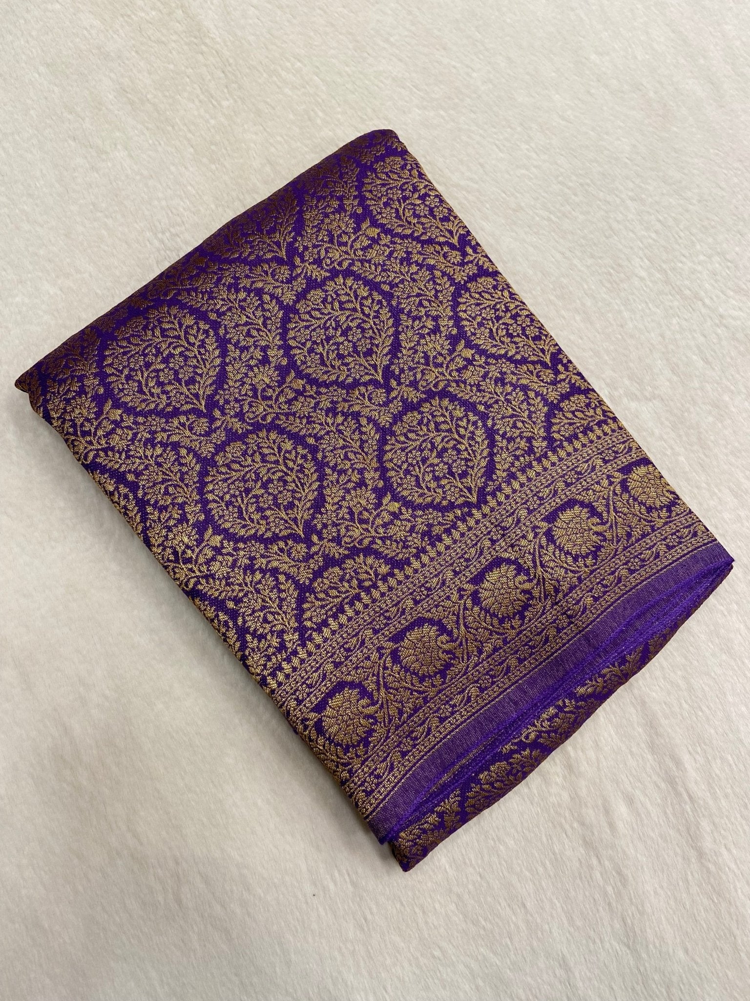 Premium Crepe Khaddi Georgette Saree - Kanjeevaram Silk Mandir