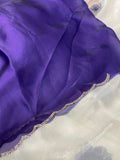 Premium Crepe Organza Saree💜 - Kanjeevaram Silk Mandir