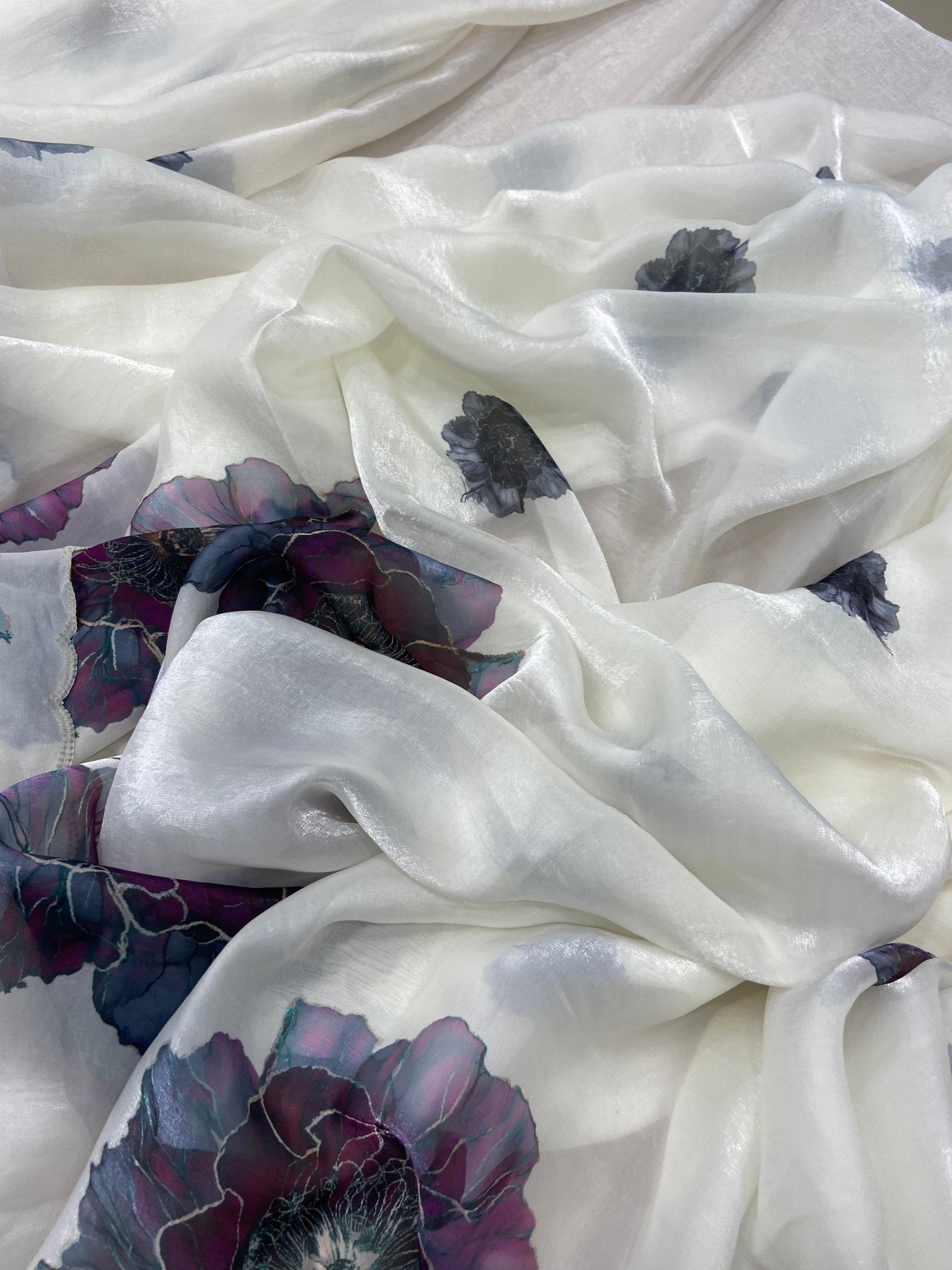 Premium Crepe Organza Saree - Kanjeevaram Silk Mandir