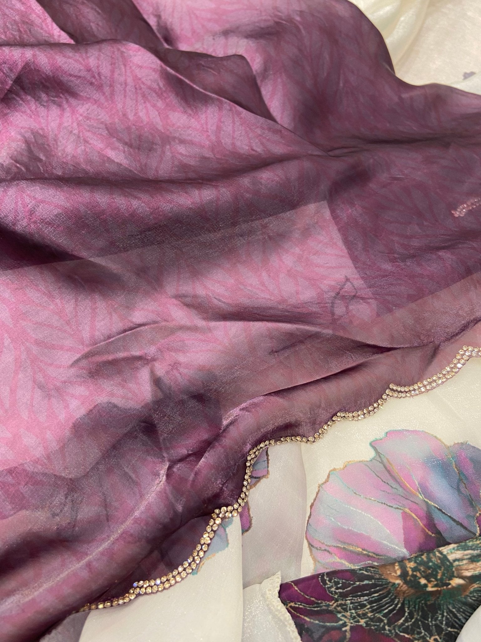 Premium Crepe Organza Saree - Kanjeevaram Silk Mandir
