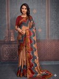 Premium Crepe Organza Saree - Kanjeevaram Silk Mandir