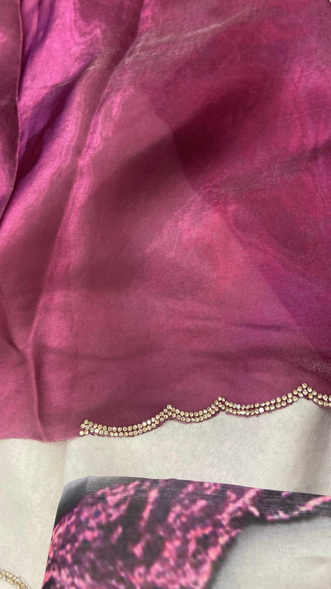Premium Crepe Organza Saree - Kanjeevaram Silk Mandir