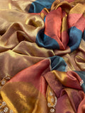 Premium Crepe Organza Saree - Kanjeevaram Silk Mandir