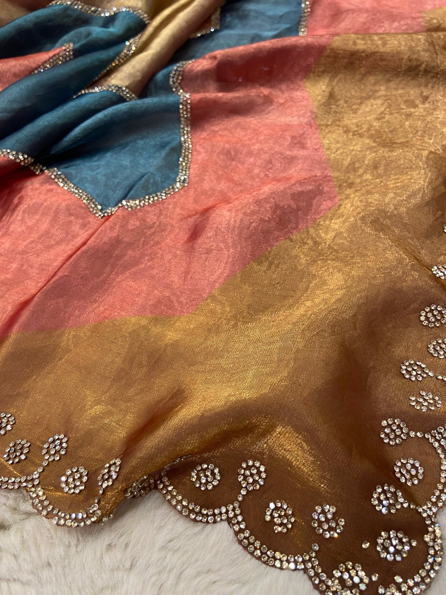 Premium Crepe Organza Saree - Kanjeevaram Silk Mandir