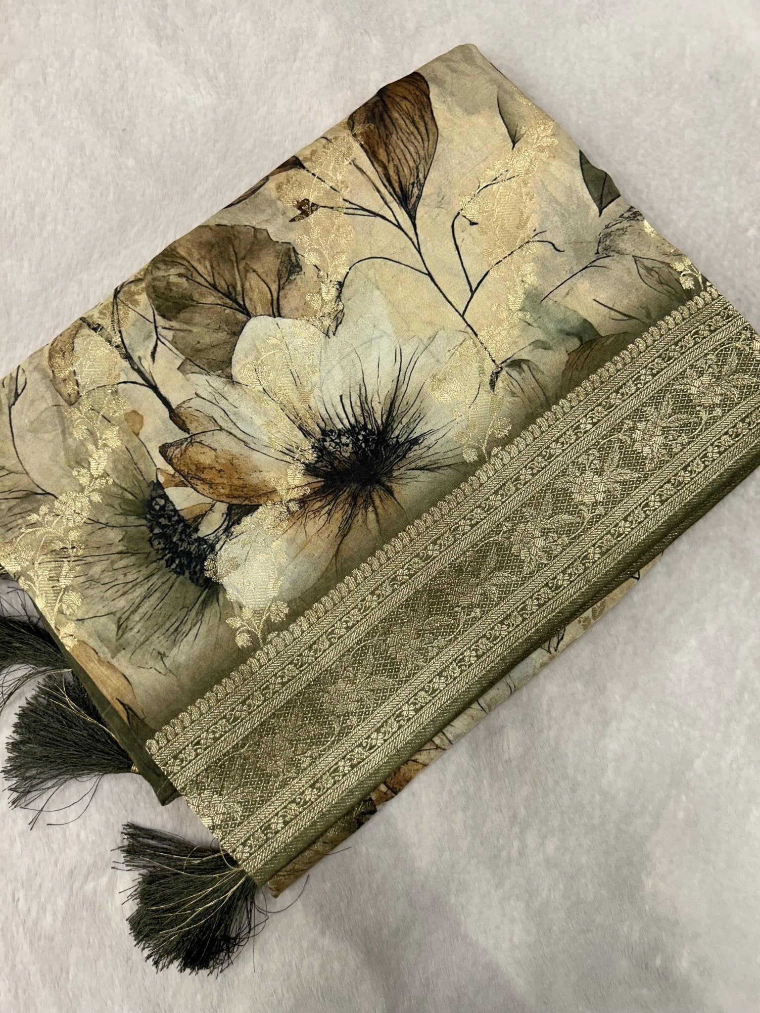 Premium Crepe Satin Silk Saree - Kanjeevaram Silk Mandir