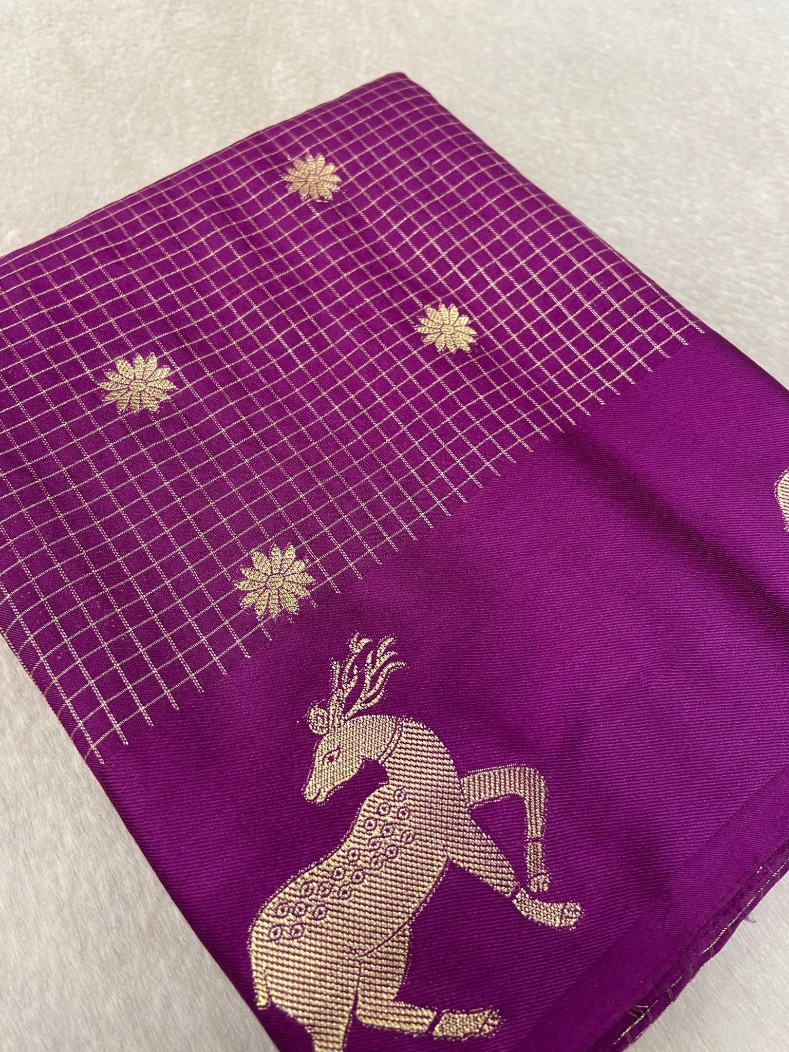 Premium Crepe Satin Silk Saree - Kanjeevaram Silk Mandir