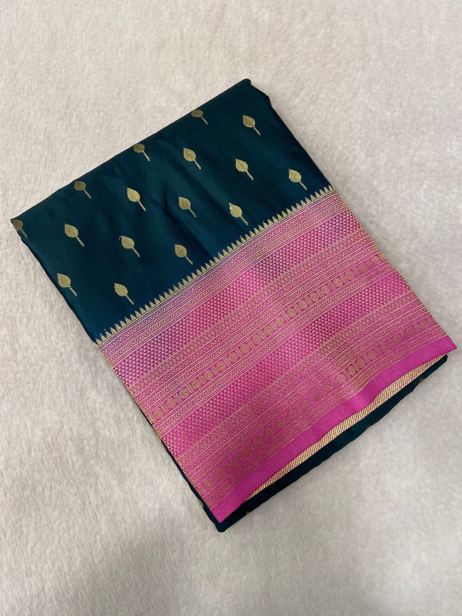 Premium crepe satin silk saree - Kanjeevaram Silk Mandir