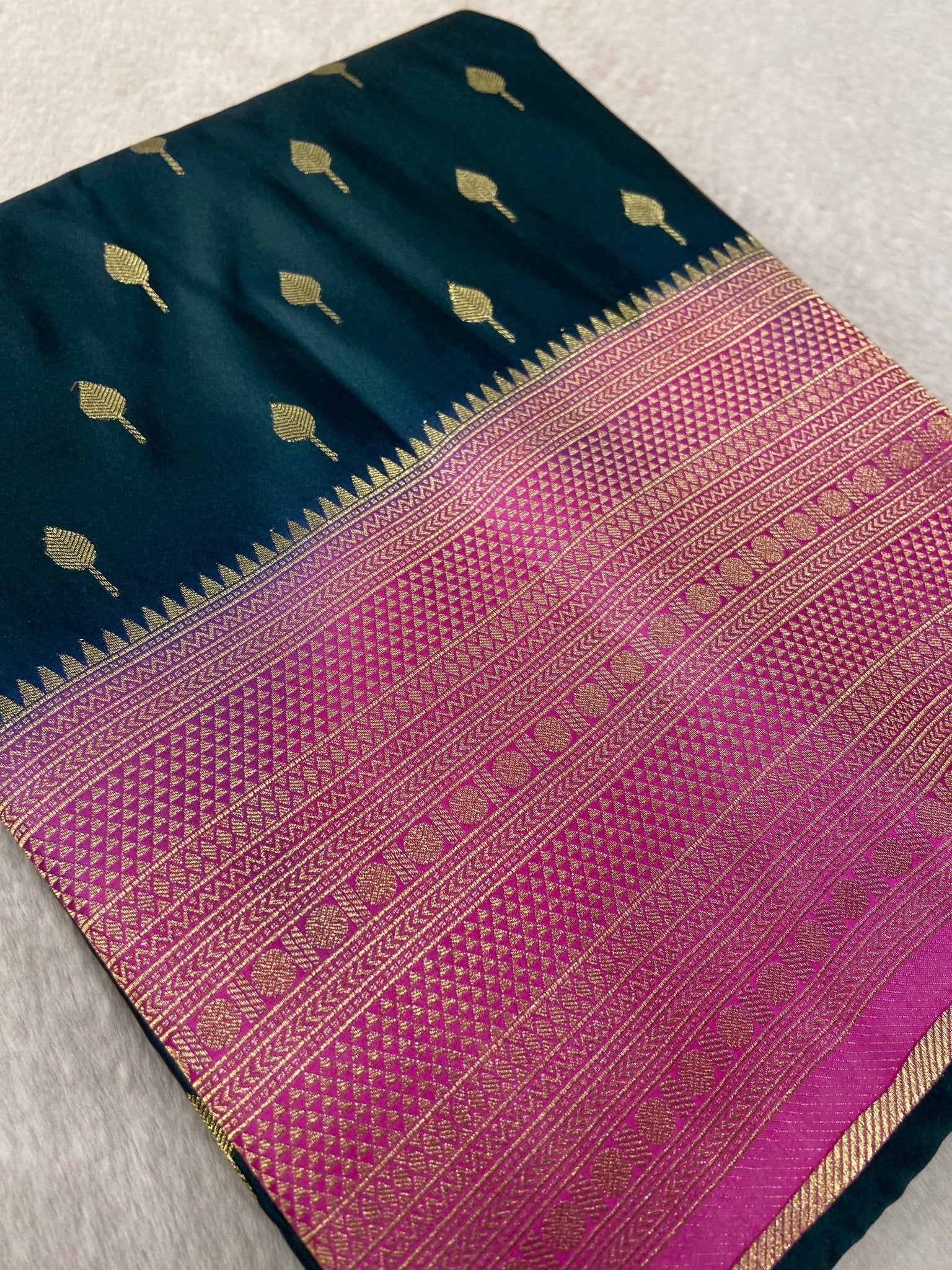 Premium crepe satin silk saree - Kanjeevaram Silk Mandir