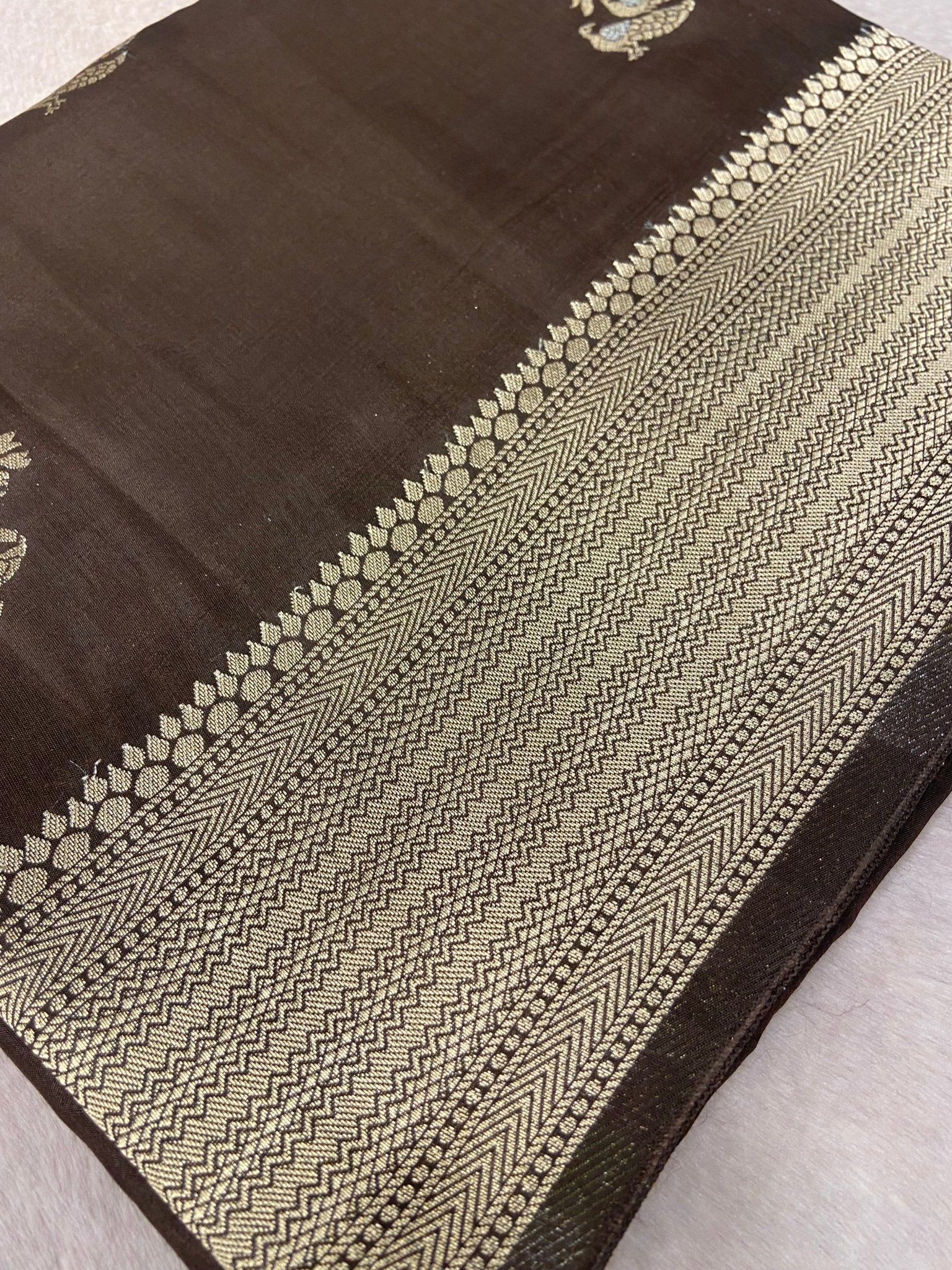 Premium Crepe Satin Silk Saree 🤎 - Kanjeevaram Silk Mandir
