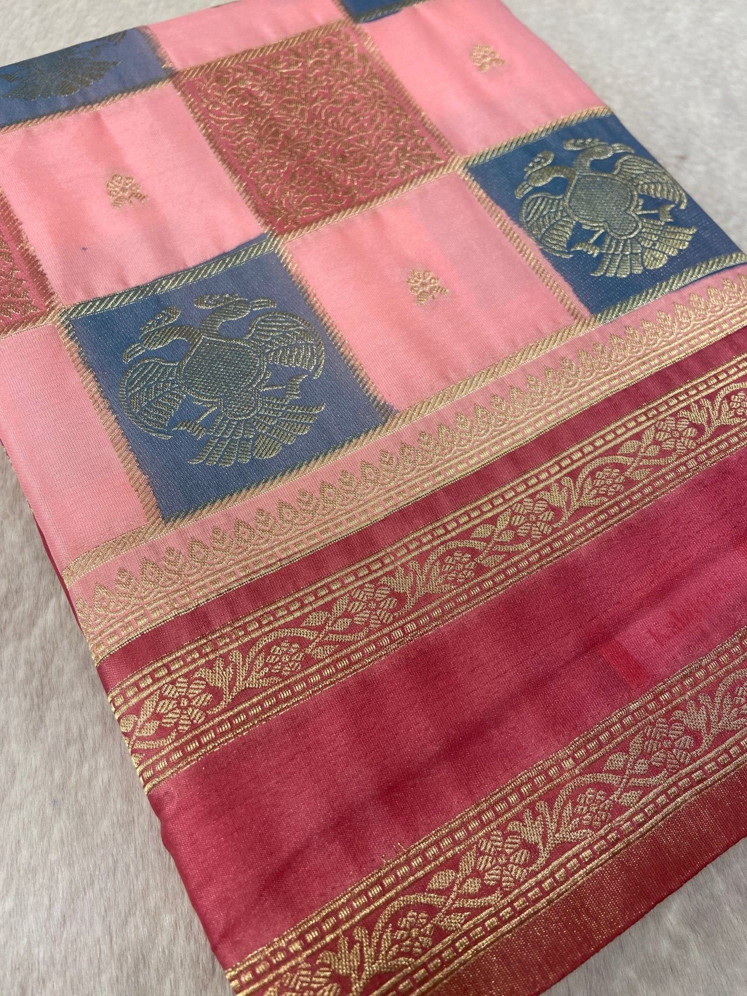 Premium crepe satin silk saree - Kanjeevaram Silk Mandir