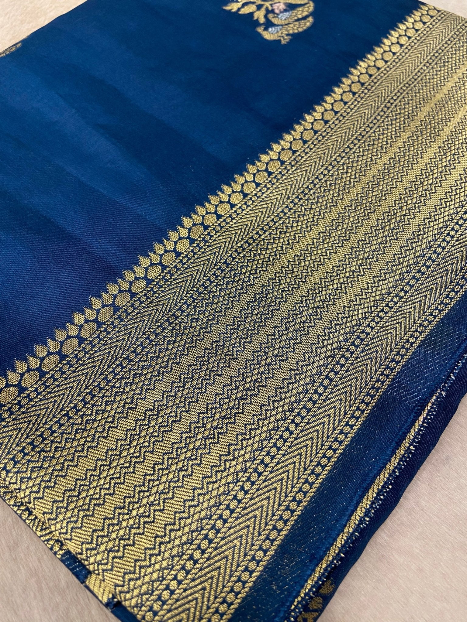 Premium Crepe Satin Silk Saree💙 - Kanjeevaram Silk Mandir