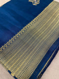 Premium Crepe Satin Silk Saree💙 - Kanjeevaram Silk Mandir