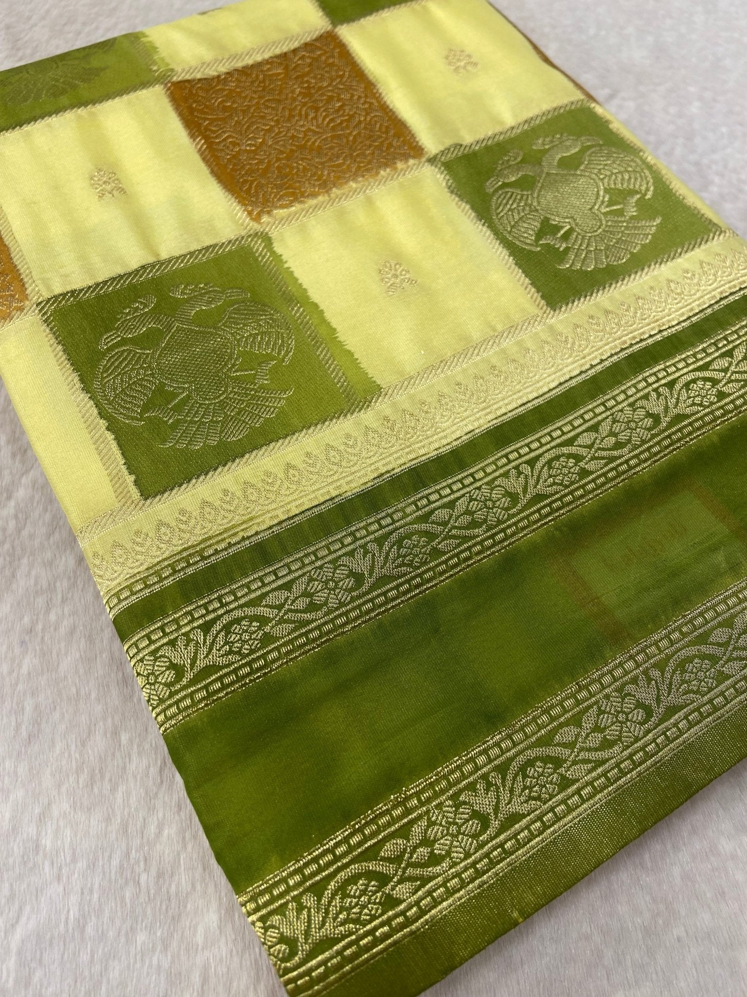 Premium crepe satin silk saree - Kanjeevaram Silk Mandir