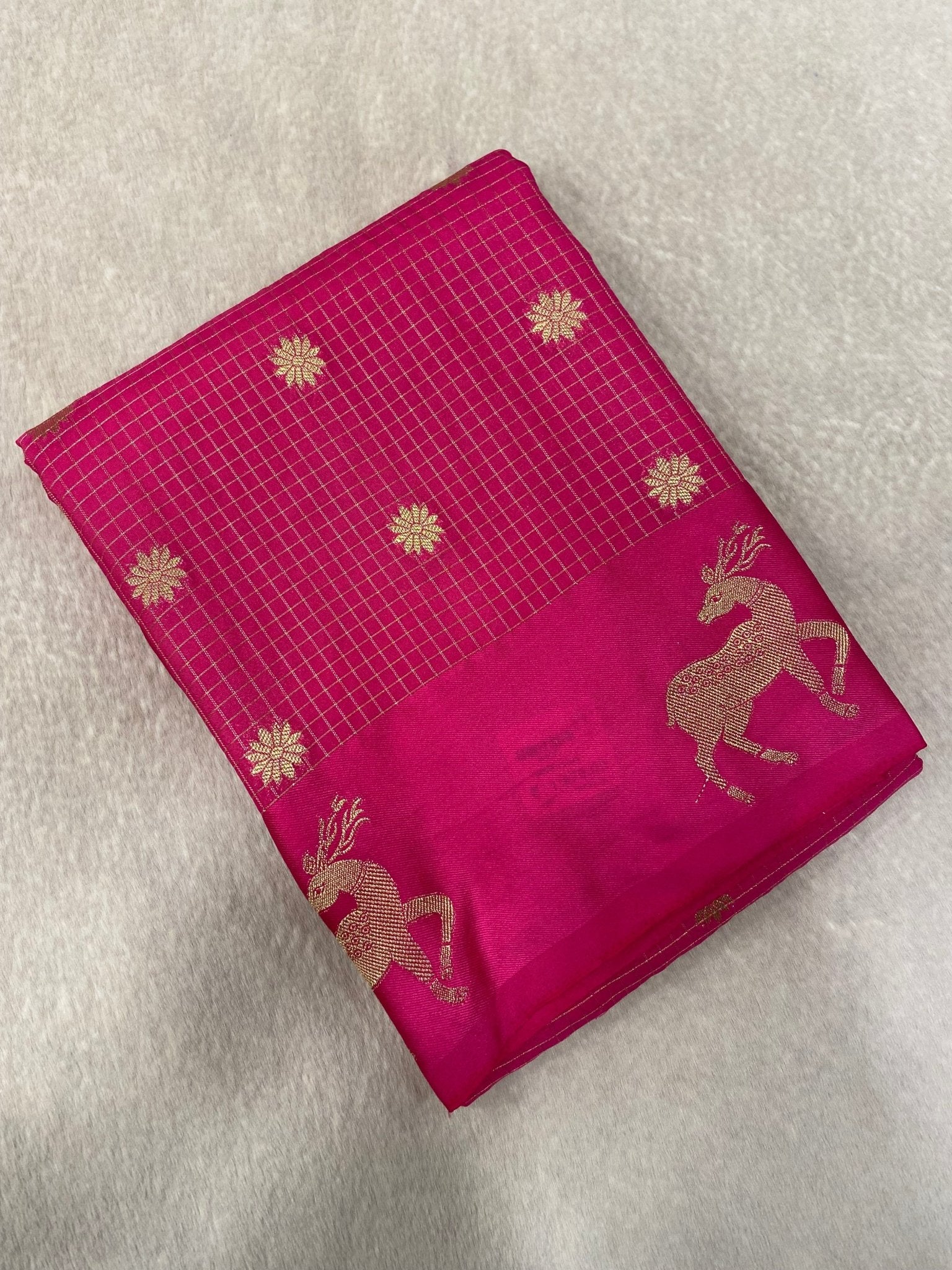 Premium Crepe Satin Silk Saree - Kanjeevaram Silk Mandir