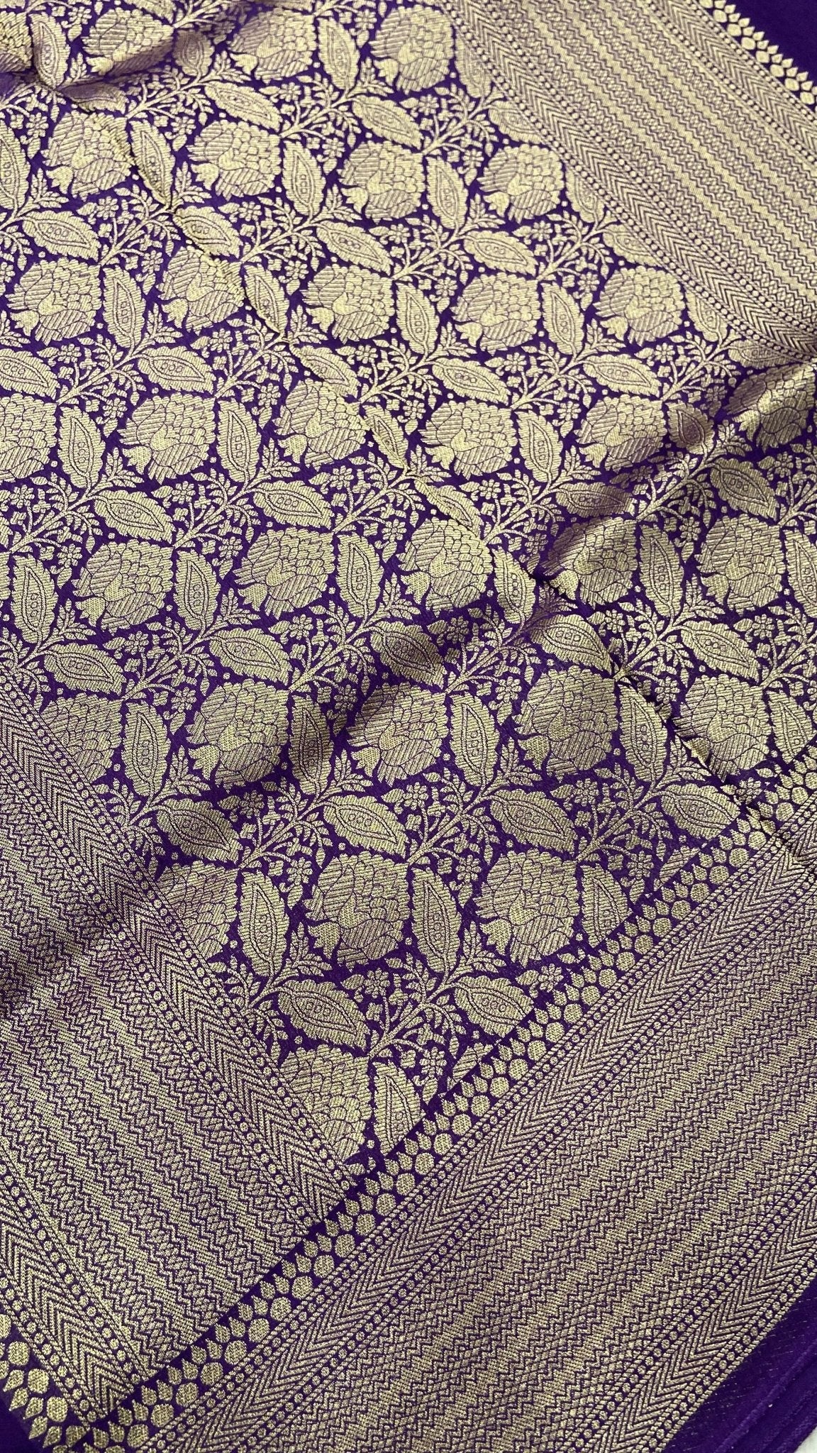 Premium Crepe Satin Silk Saree💜 - Kanjeevaram Silk Mandir