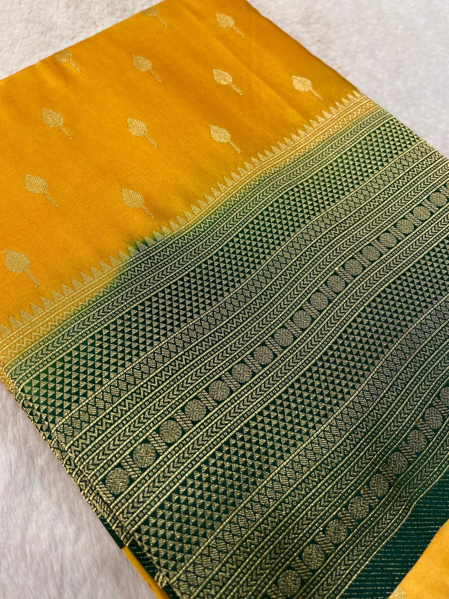 Premium crepe satin silk saree - Kanjeevaram Silk Mandir