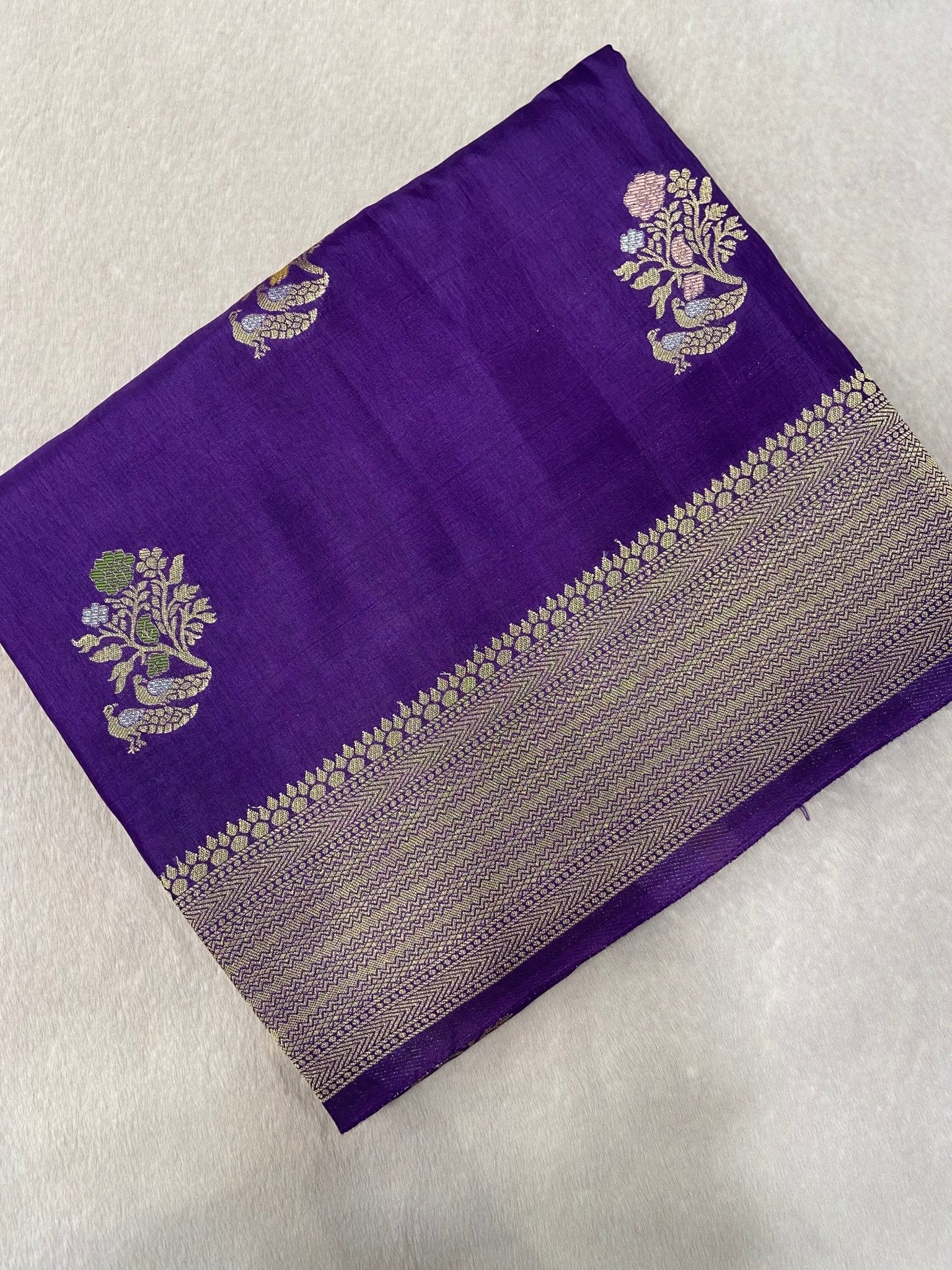 Premium Crepe Satin Silk Saree💜 - Kanjeevaram Silk Mandir