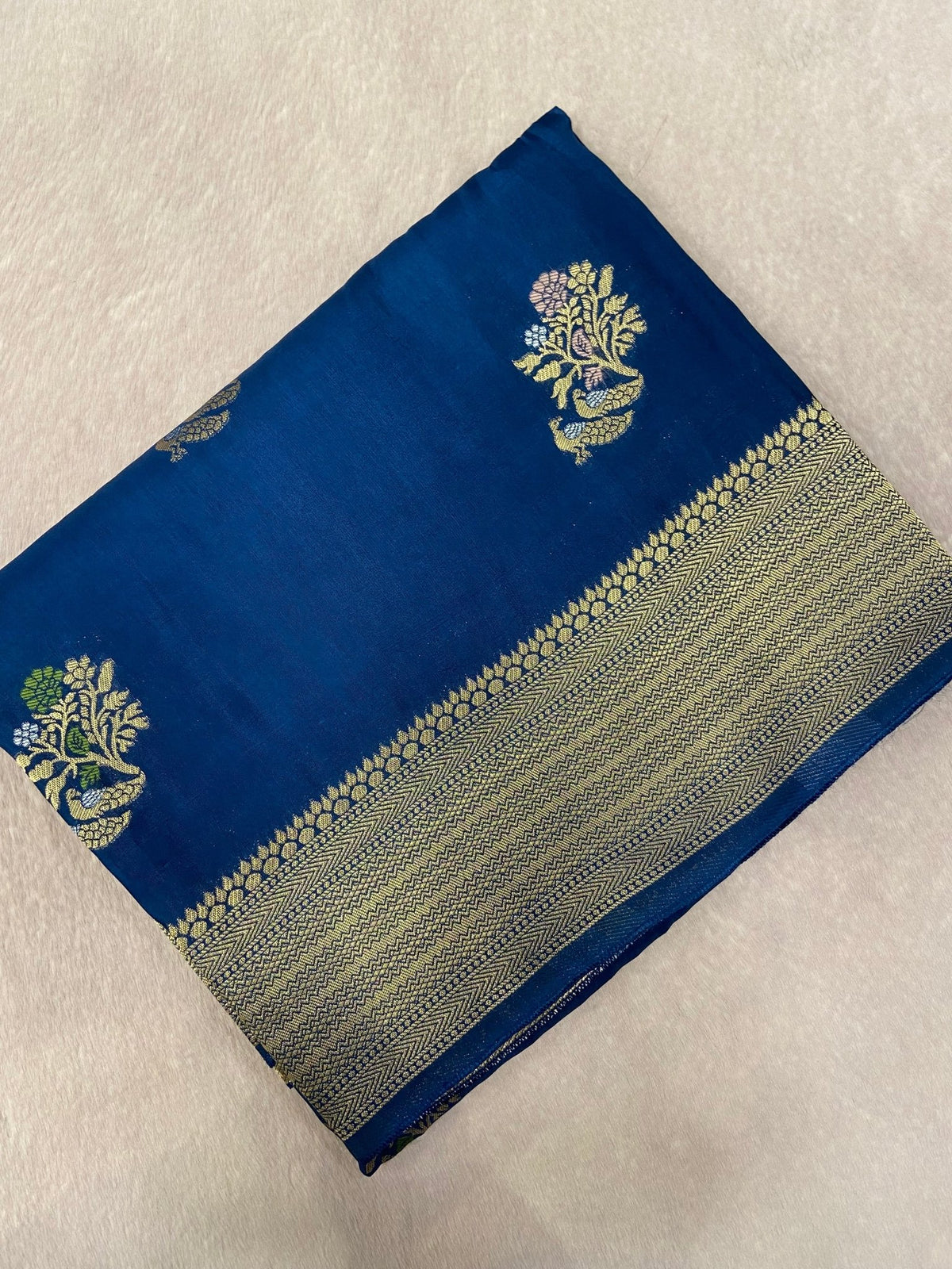 Premium Crepe Satin Silk Saree💙 - Kanjeevaram Silk Mandir
