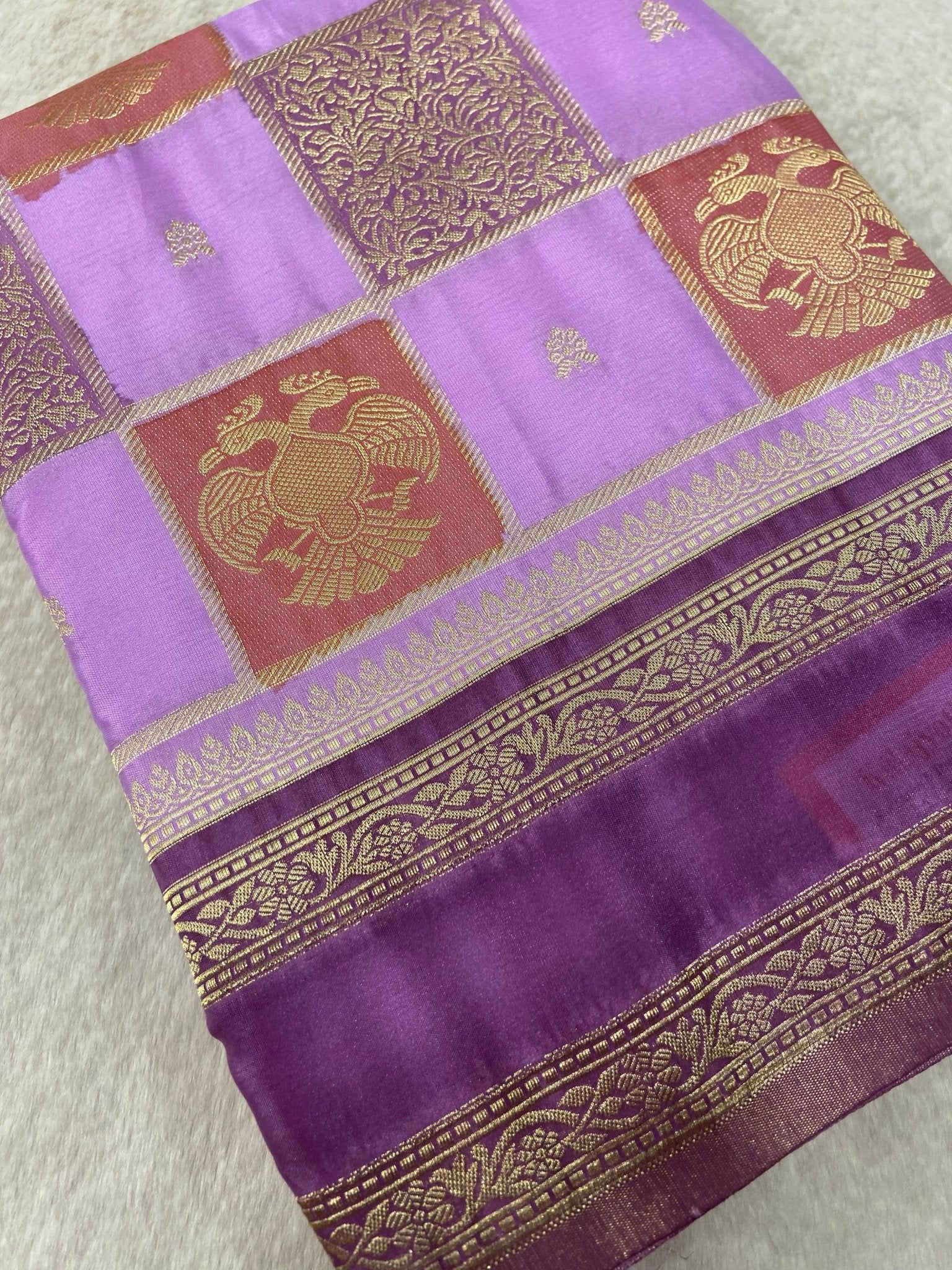 Premium crepe satin silk saree - Kanjeevaram Silk Mandir