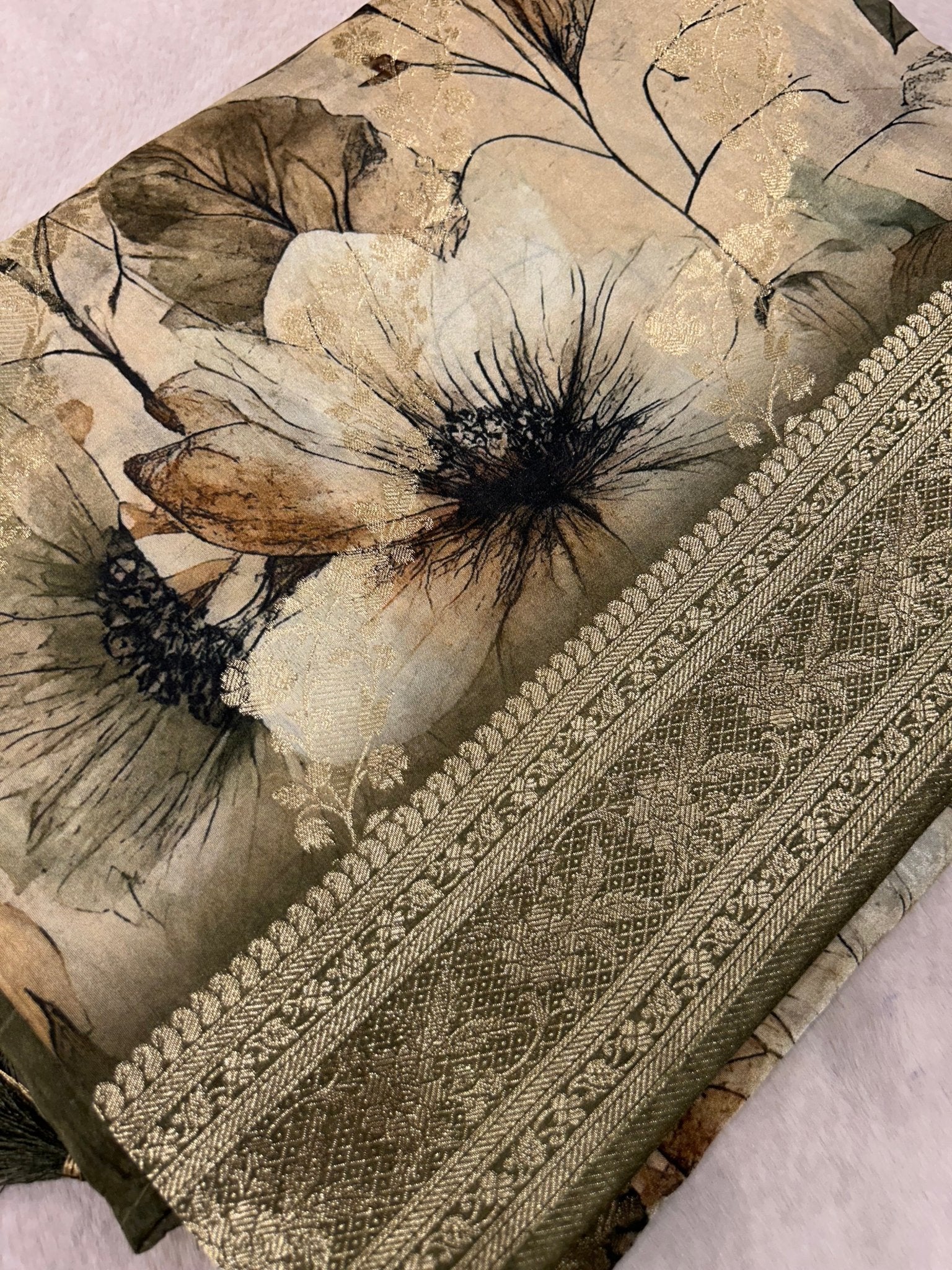 Premium Crepe Satin Silk Saree - Kanjeevaram Silk Mandir