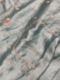 Premium Crepe Satin Silk Saree🩵 - Kanjeevaram Silk Mandir